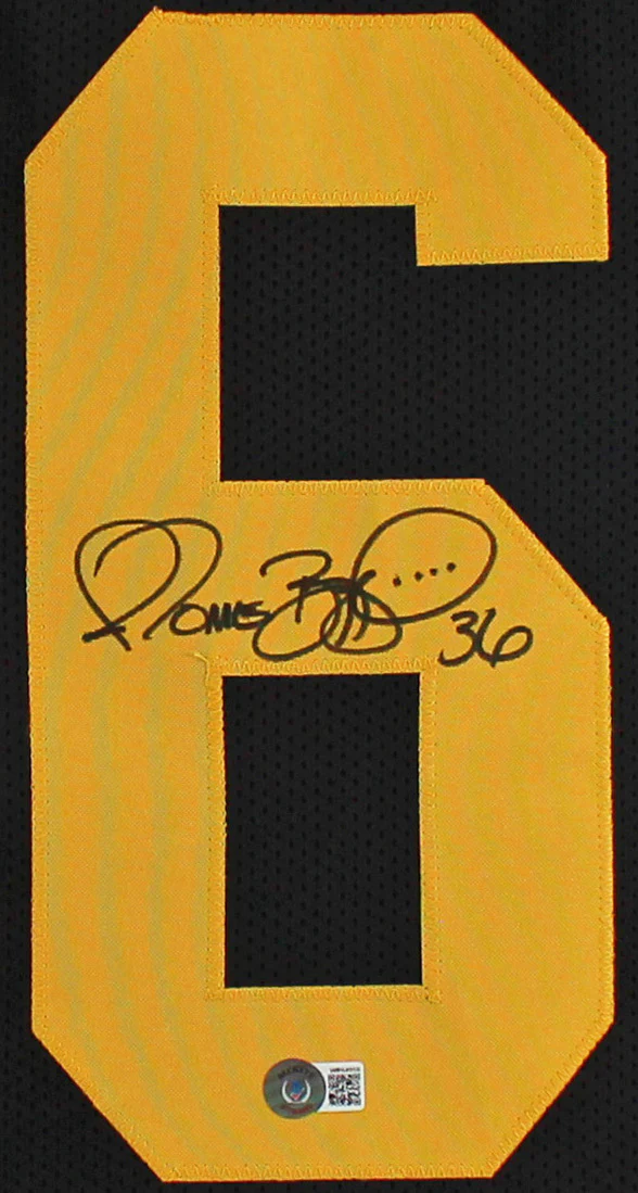Jerome Bettis Signed Black Pro Style Jersey w/ Yellow #'s BAS Witnessed - Image 3
