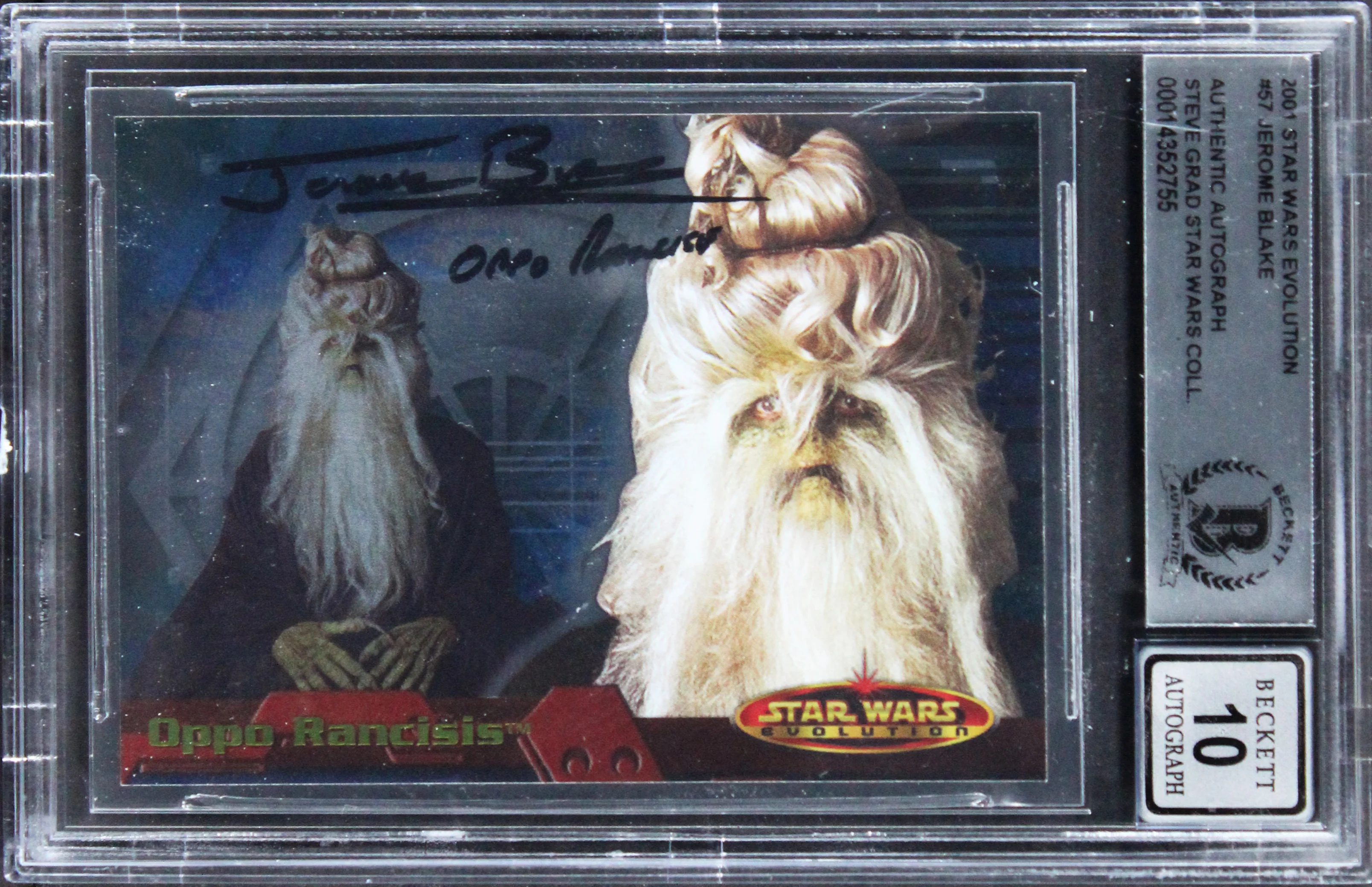 Jerome Blake "w/Insc" Signed 2001 Star Wars Evolution #57 Card Auto 10! BAS Slab - Image 2
