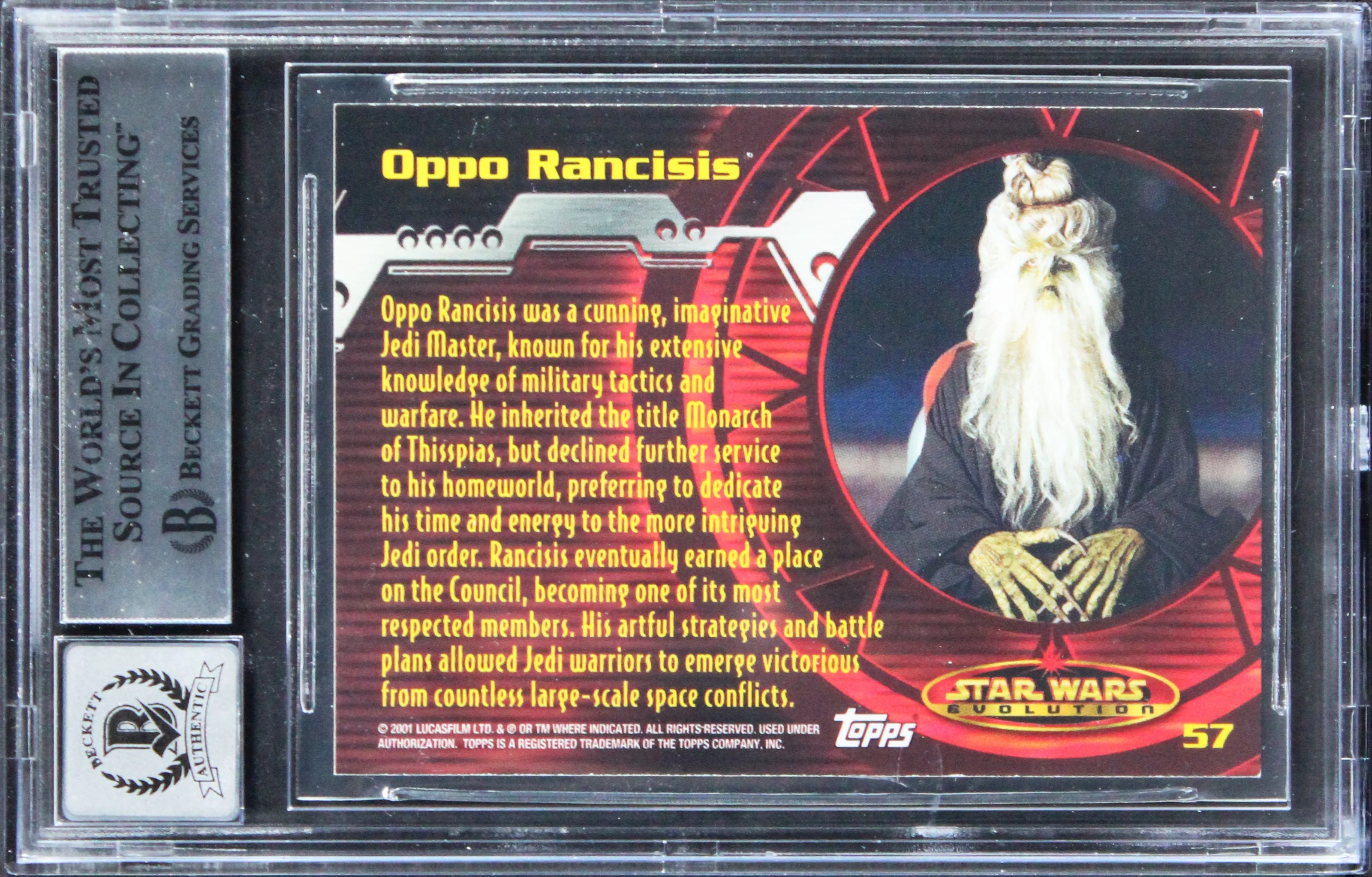 Jerome Blake "w/Insc" Signed 2001 Star Wars Evolution #57 Card Auto 10! BAS Slab - Image 3