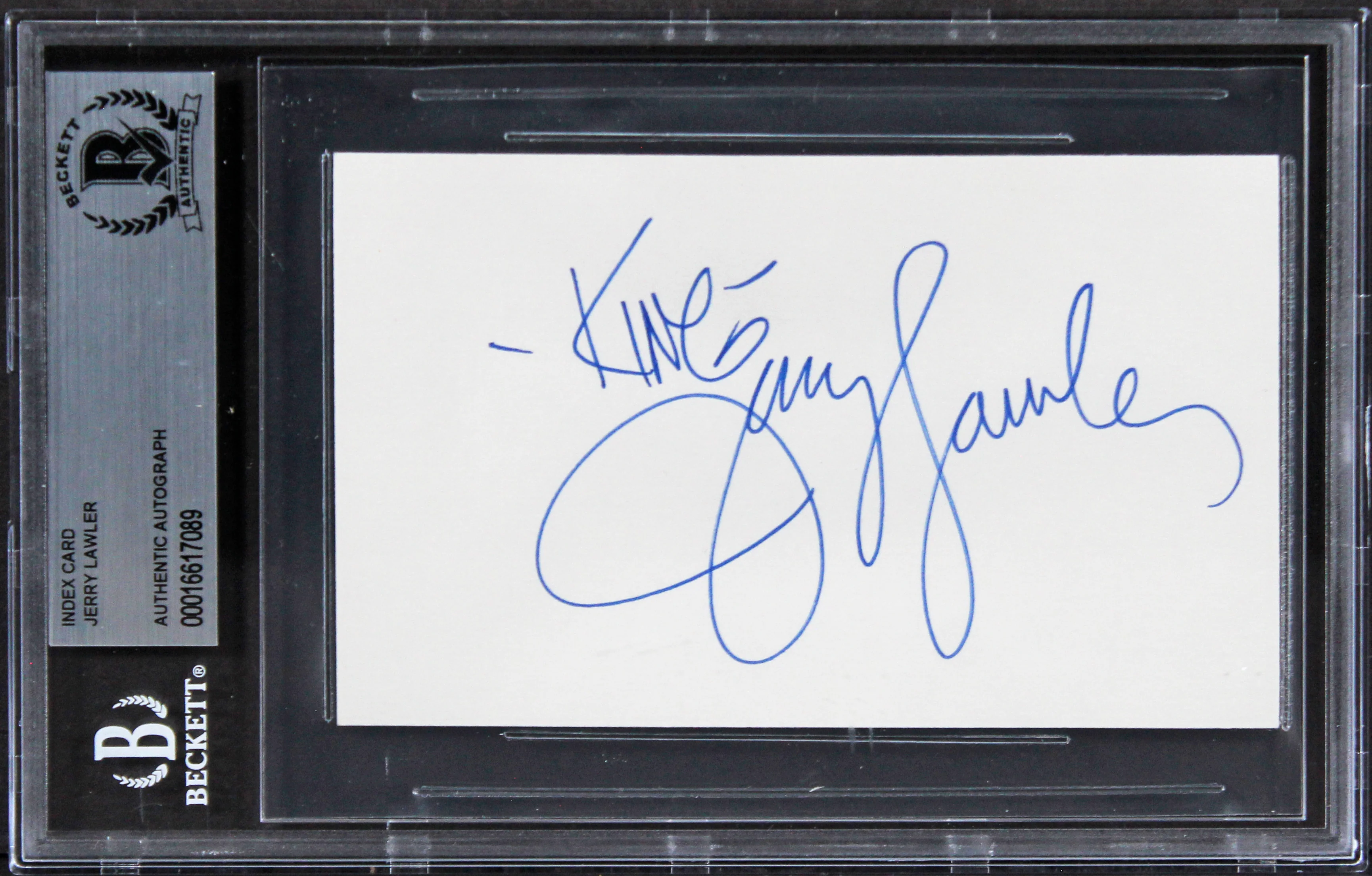Jerry Lawler WWE "King" Authentic Signed 3x5 Index Card BAS Slabbed - Image 2
