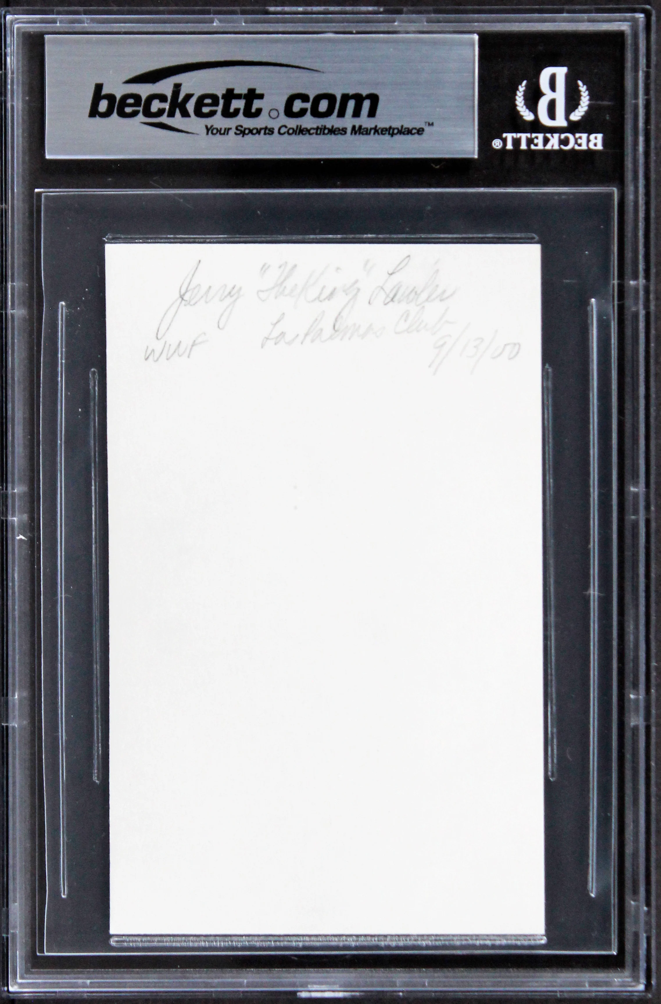 Jerry Lawler WWE "King" Authentic Signed 3x5 Index Card BAS Slabbed - Image 3