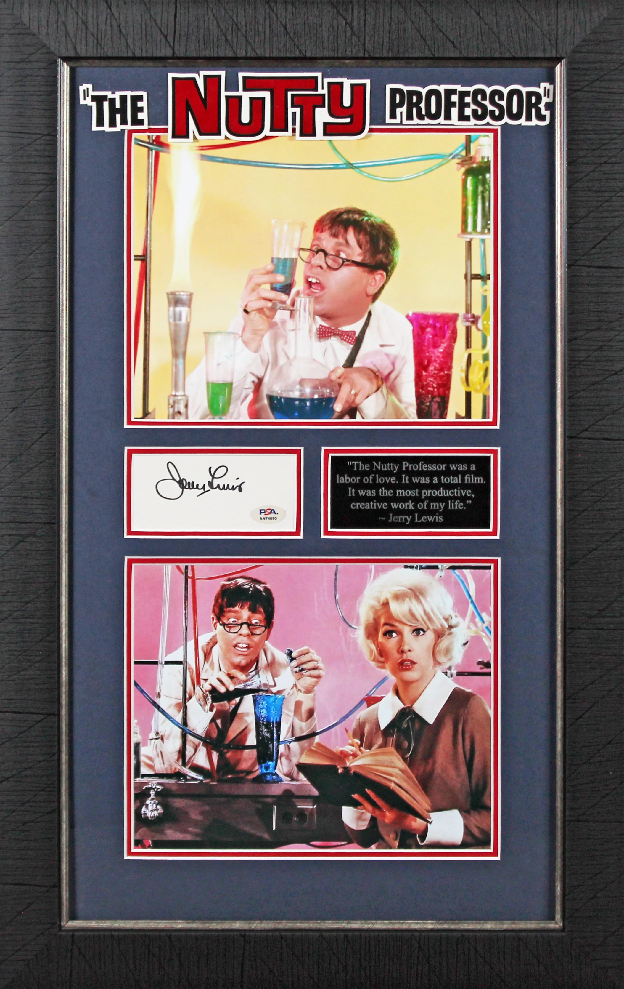 Jerry Lewis The Nutty Professor Signed Index Card Framed Display PSA #AN74090 - Image 2