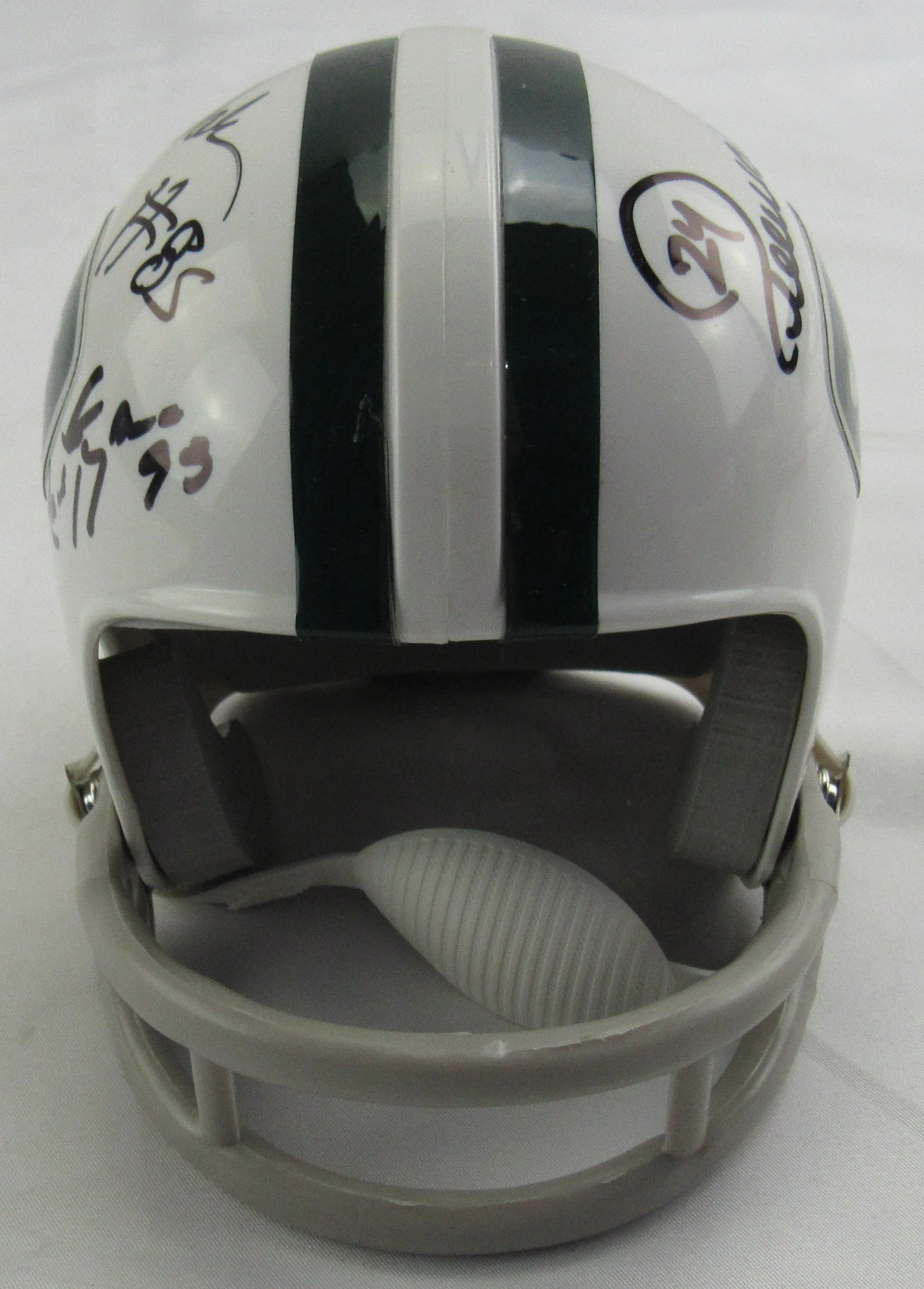 Wesley Walker Freeman McNeil Multi Signed Auto Jets Mini Helmet JSA CM07471 - Image 4