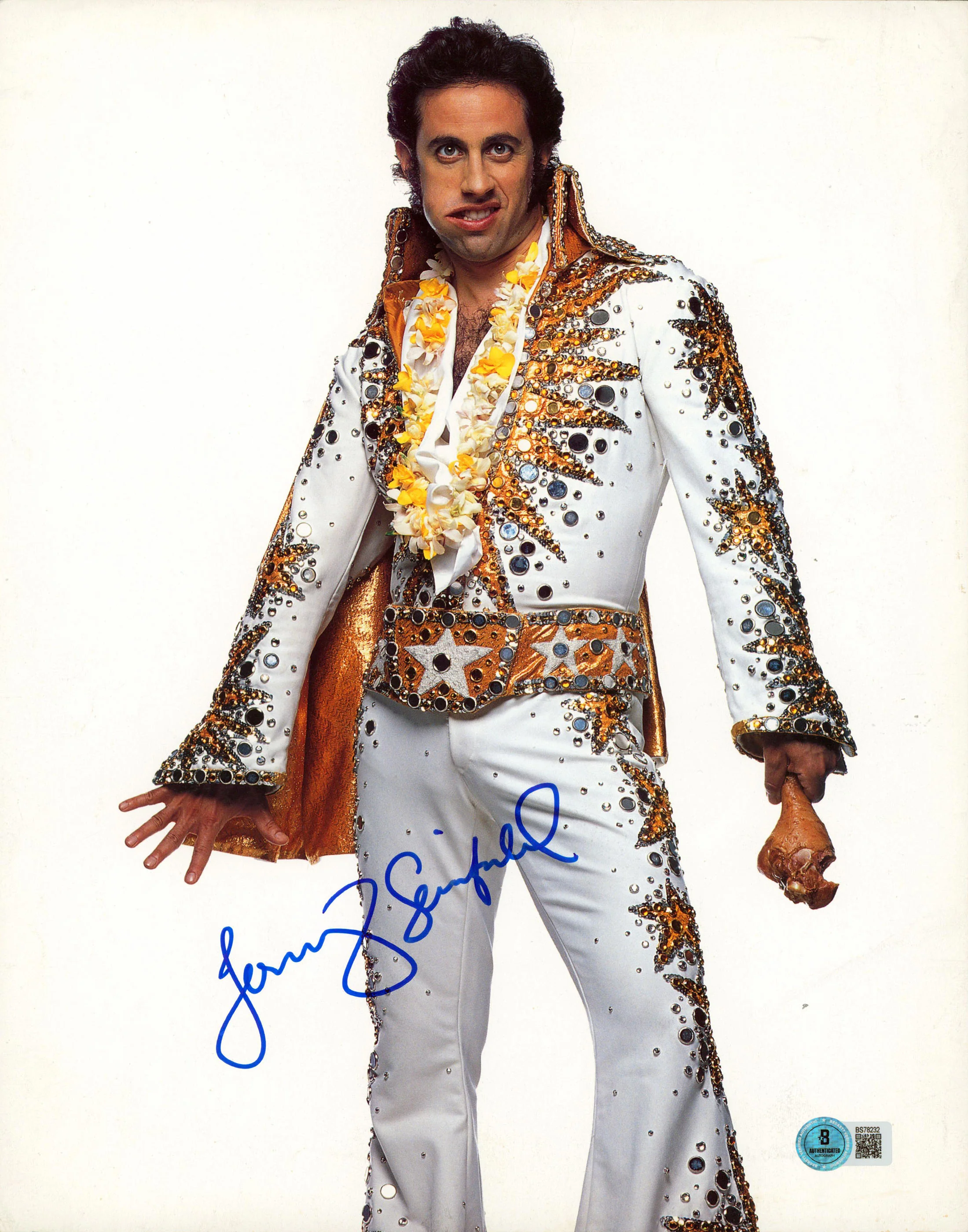 Jerry Seinfeld Authentic Signed 11x14 Vertical Elvis Photo BAS #BS78232 - Image 2