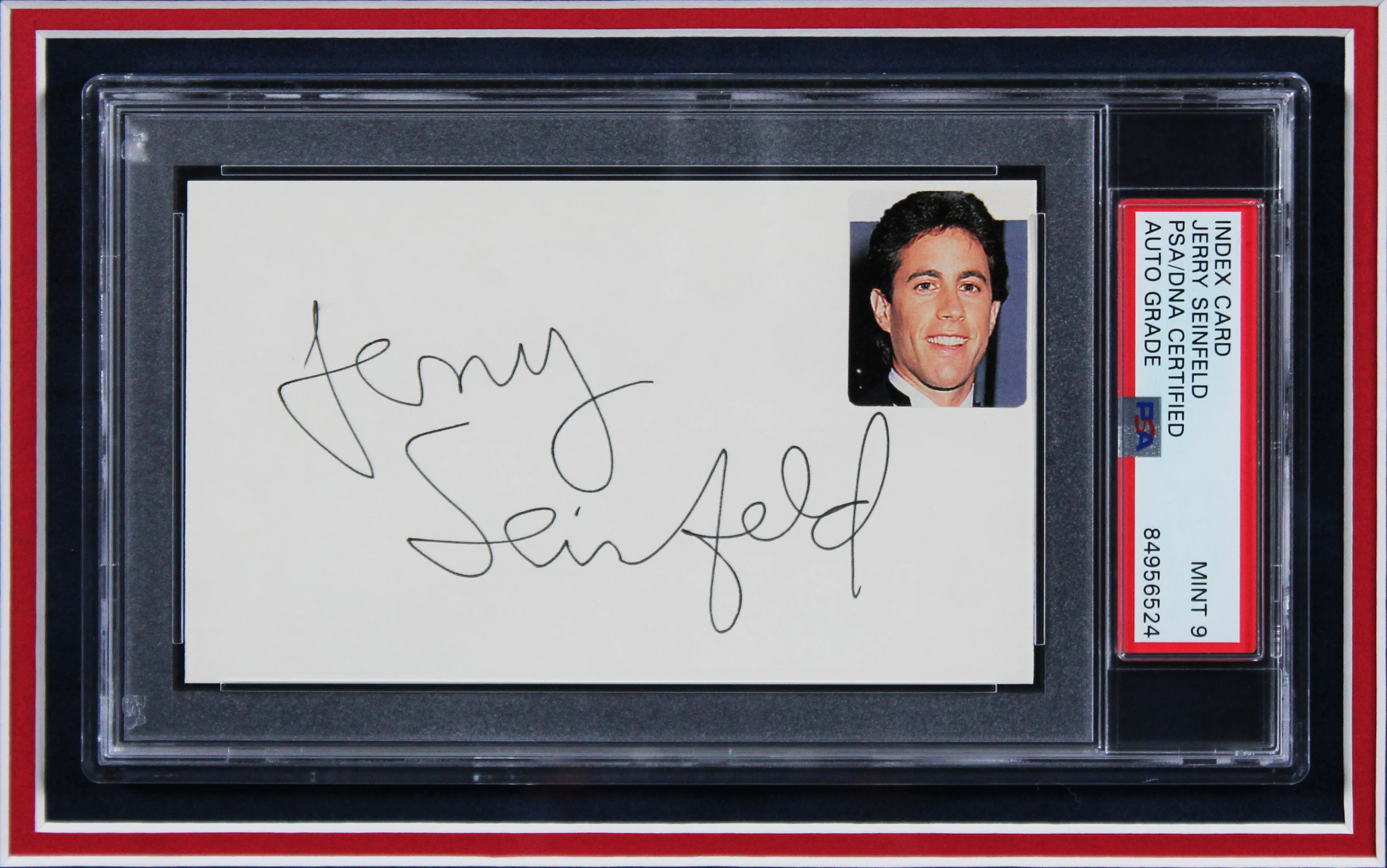 Jerry Seinfeld Authentic Signed & Framed 3x5 Index Card PSA/DNA Slabbed - Image 3