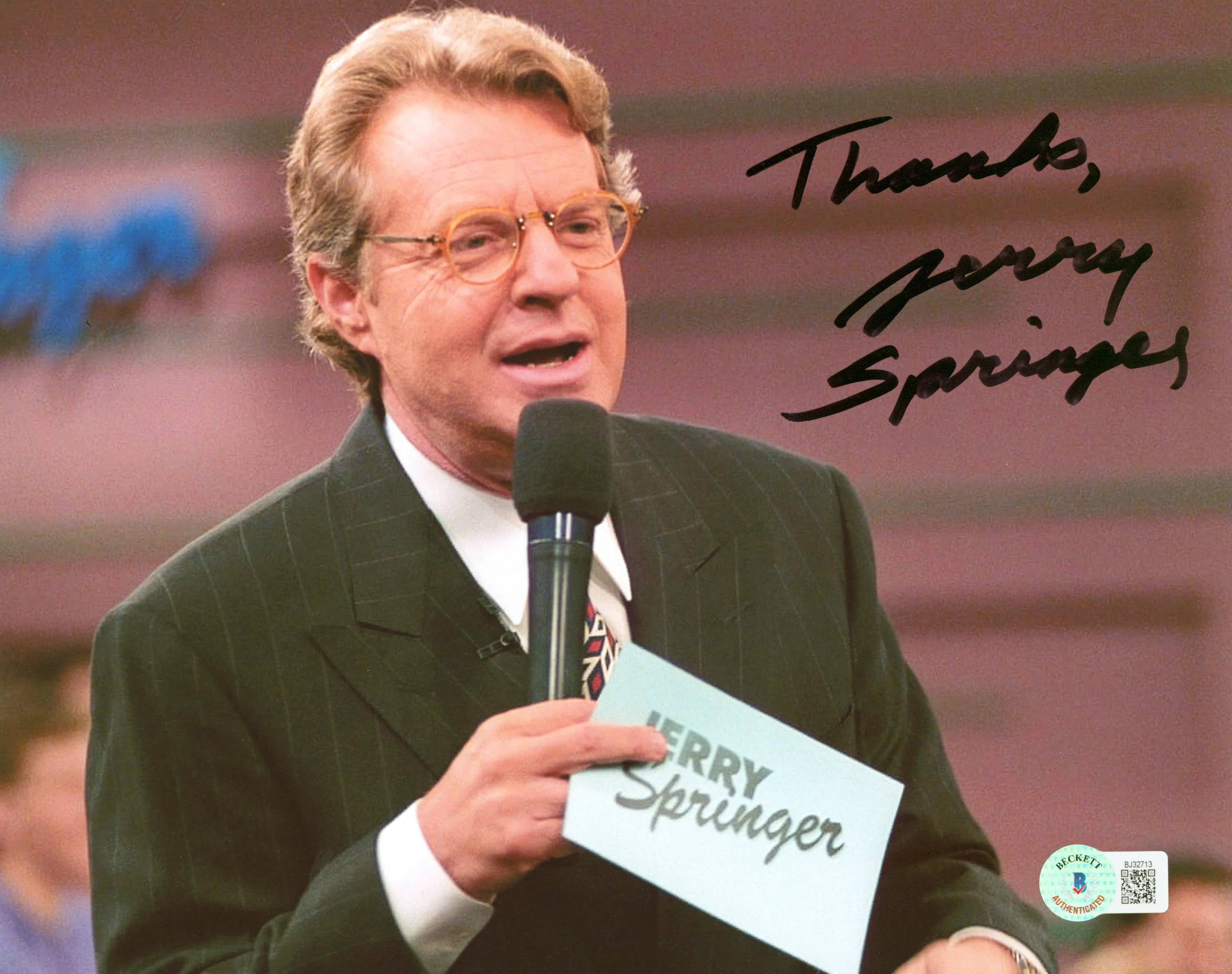 Jerry Springer "Thanks" Authentic Signed 8x10 Photo Autographed BAS #BJ32713 - Image 2