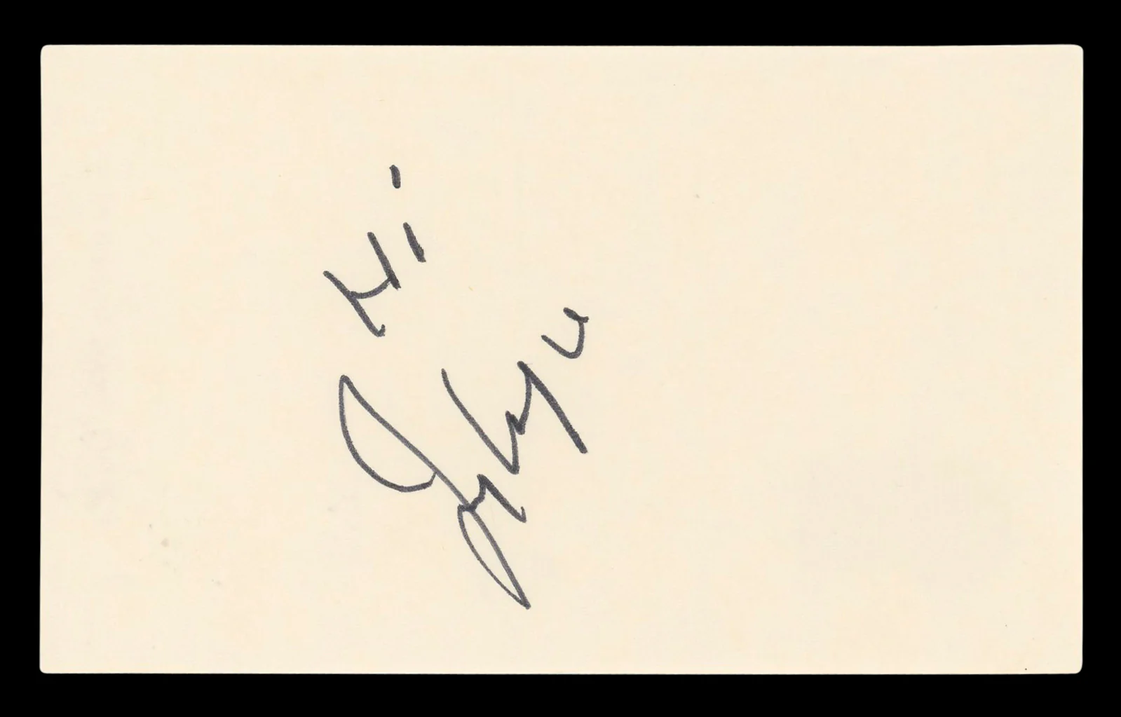Jerry Van Dyke Coach "Hi" Authentic Signed 3x5 Index Card BAS #BL96746 - Image 2