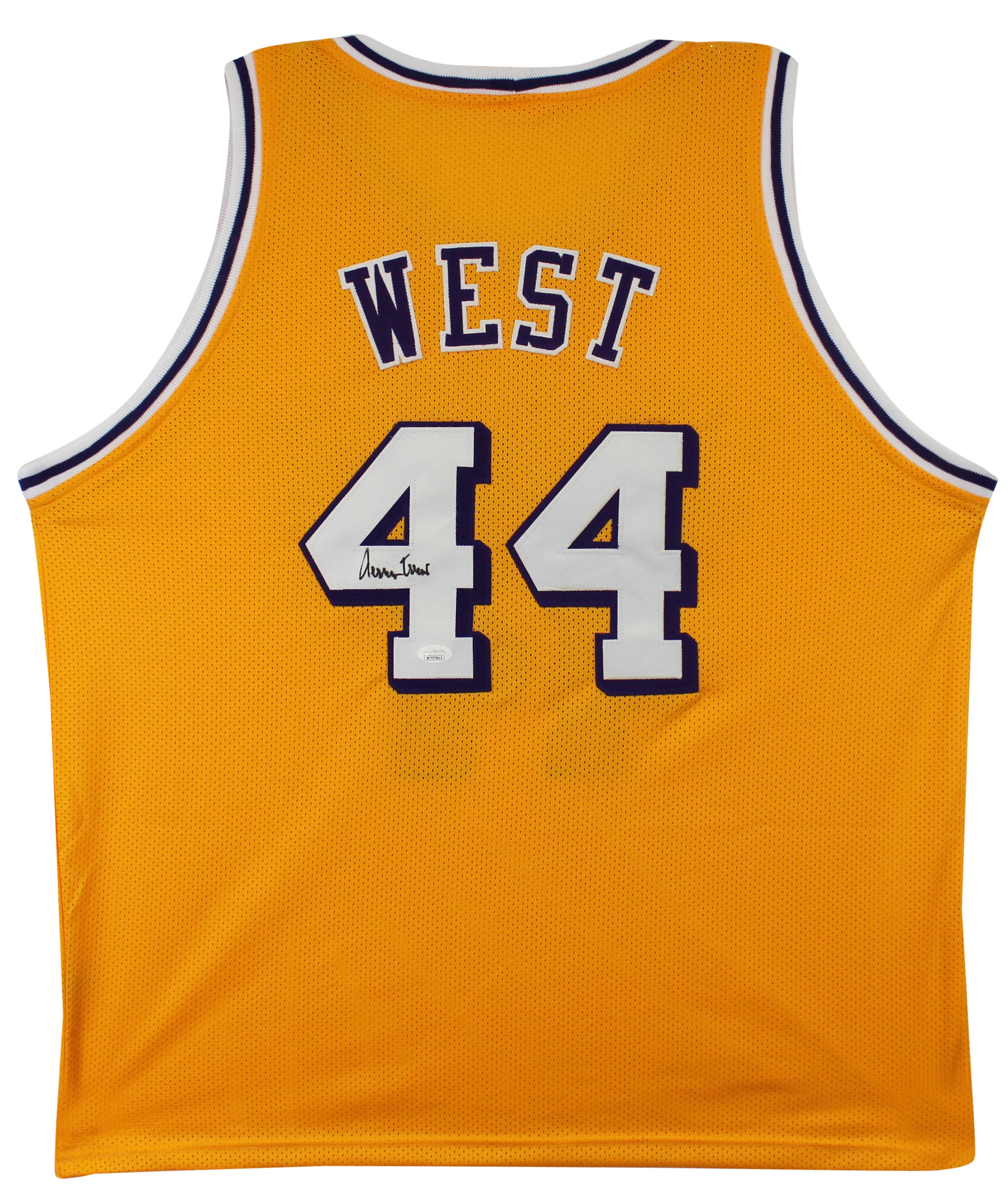Jerry West Authentic Signed Yellow Pro Jersey Autographed JSA Witness #WIT37615 - Image 2