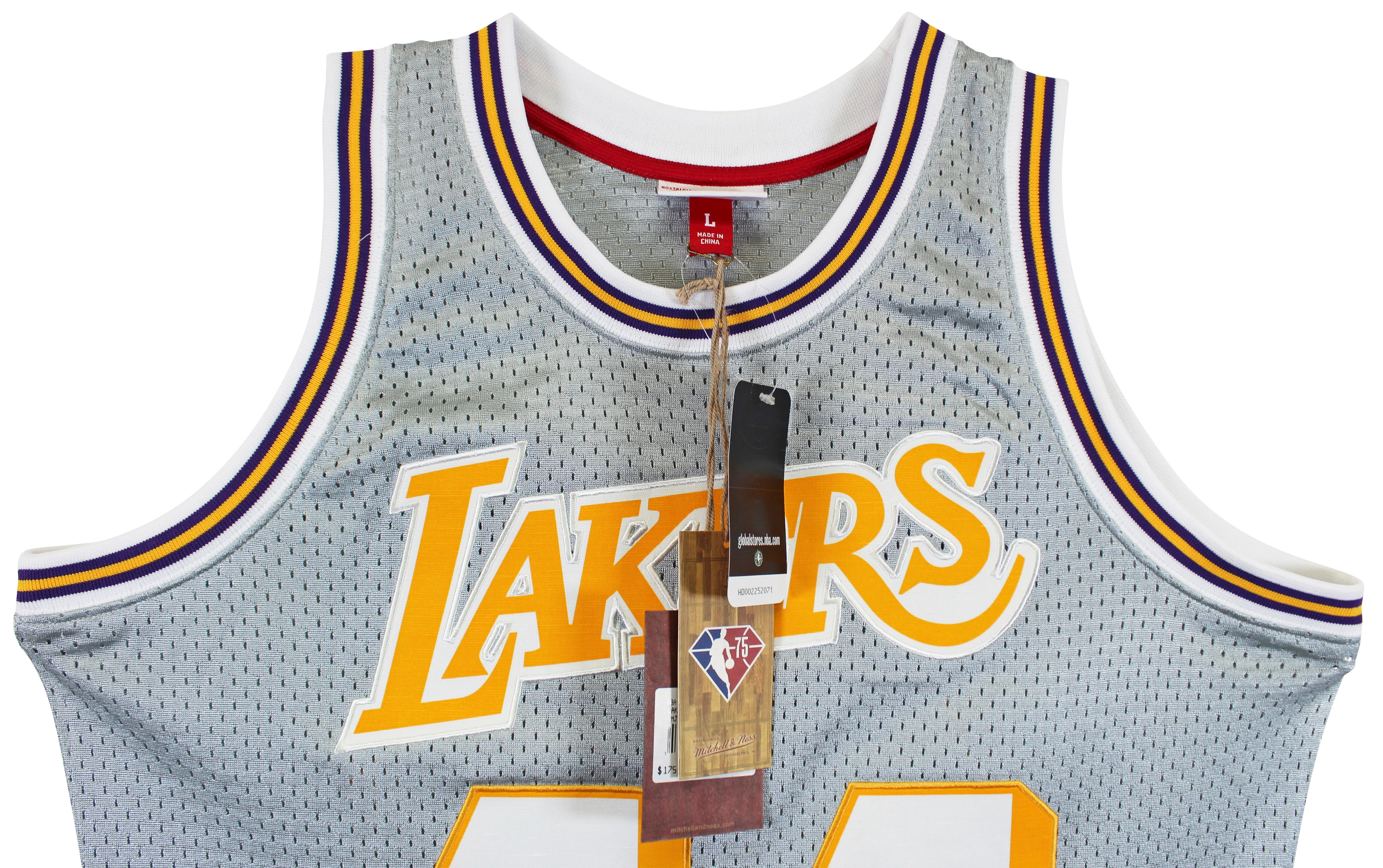Jerry West Grey 75th Anniversary Mitchell & Ness HWC Swingman Jersey Un-signed - Image 4