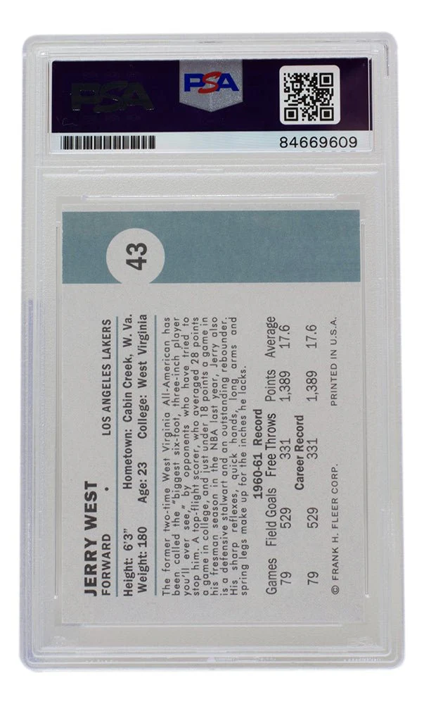 Jerry West Signed Lakers Reprint 1961 Fleer Rookie Card #43 The Logo PSA/DNA - Image 2