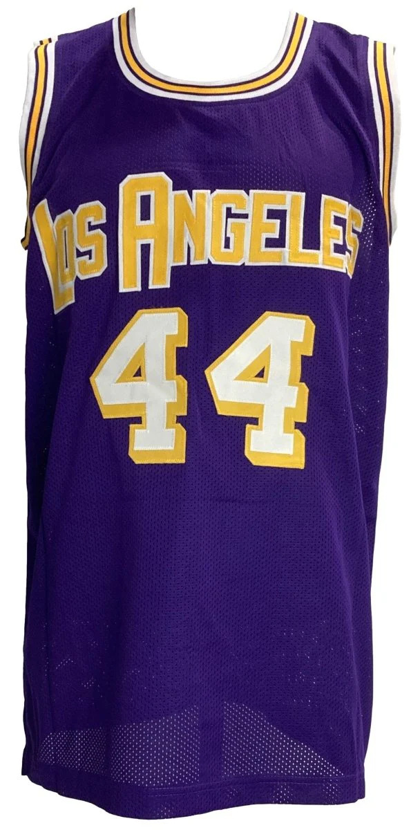 Jerry West Signed Purple Basketball Jersey Mr Clutch Inscribed PSA ITP - Image 2