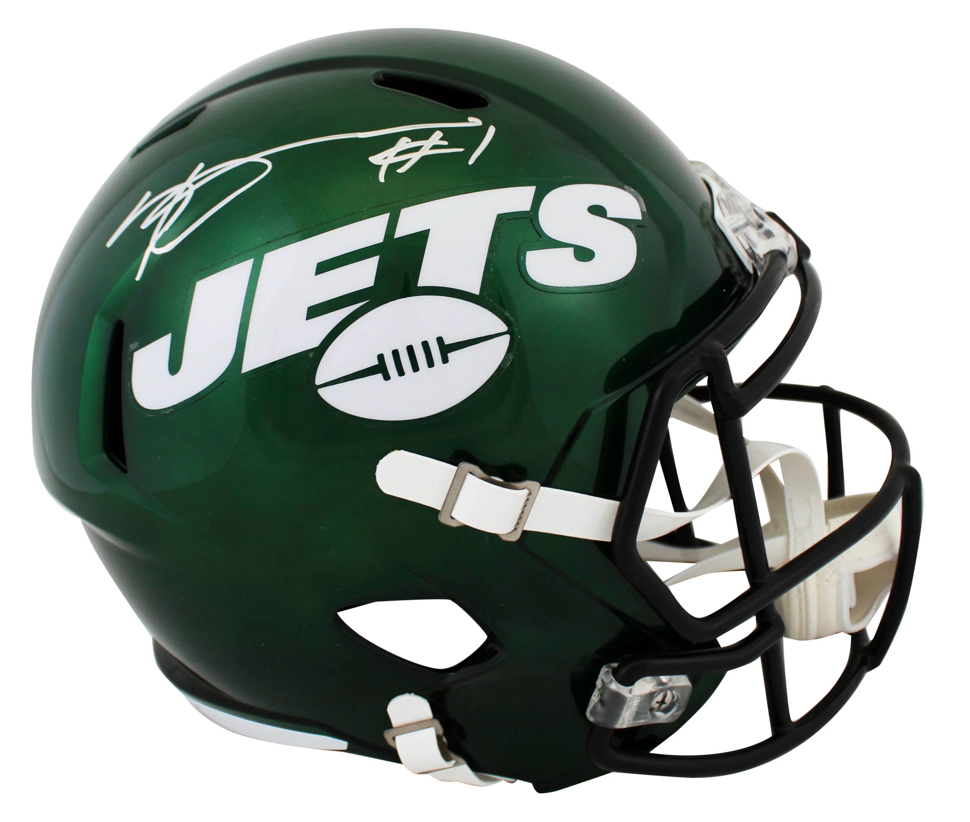 Jets Ahmad "Sauce" Gardner Signed 2019-23 Speed Full Size Speed Rep Helmet BAS W - Image 2