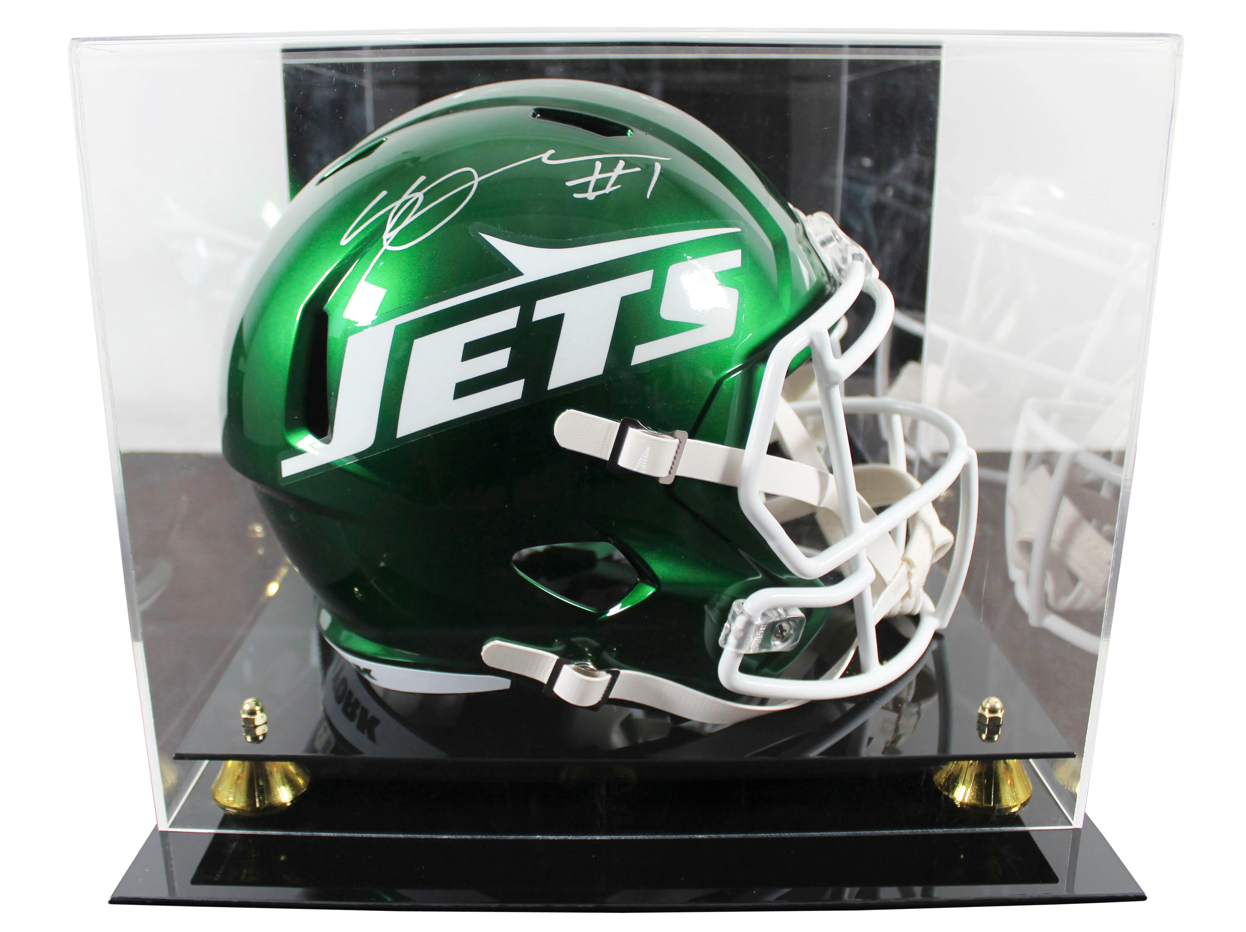 Jets Ahmad "Sauce" Gardner Signed Full Size Speed Rep Helmet W/ Case BAS Witness - Image 2