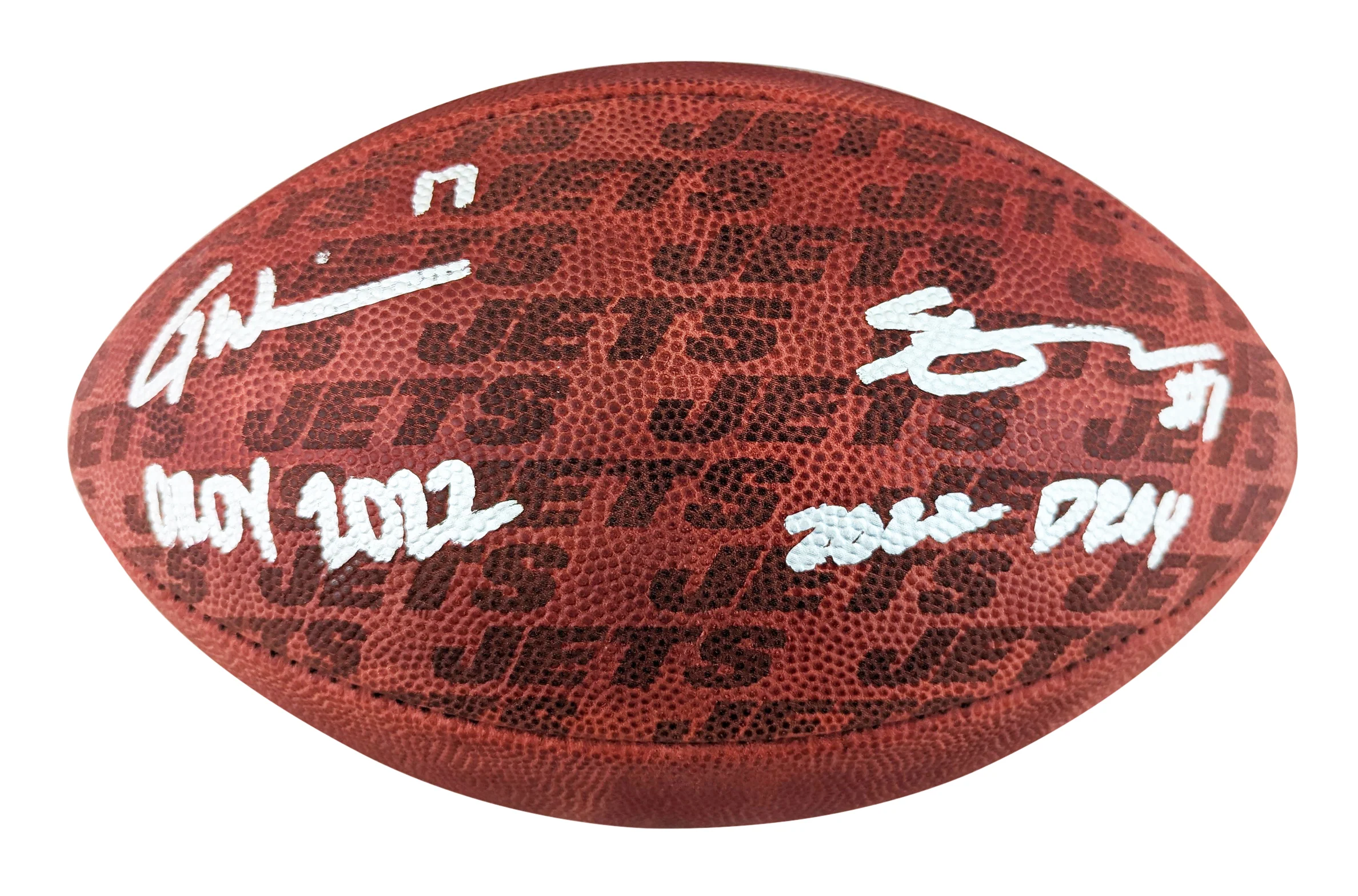Jets Ahman "Sauce" Gardner & Garrett Wilson Signed "Duke" Football W/ Case BAS W - Image 4