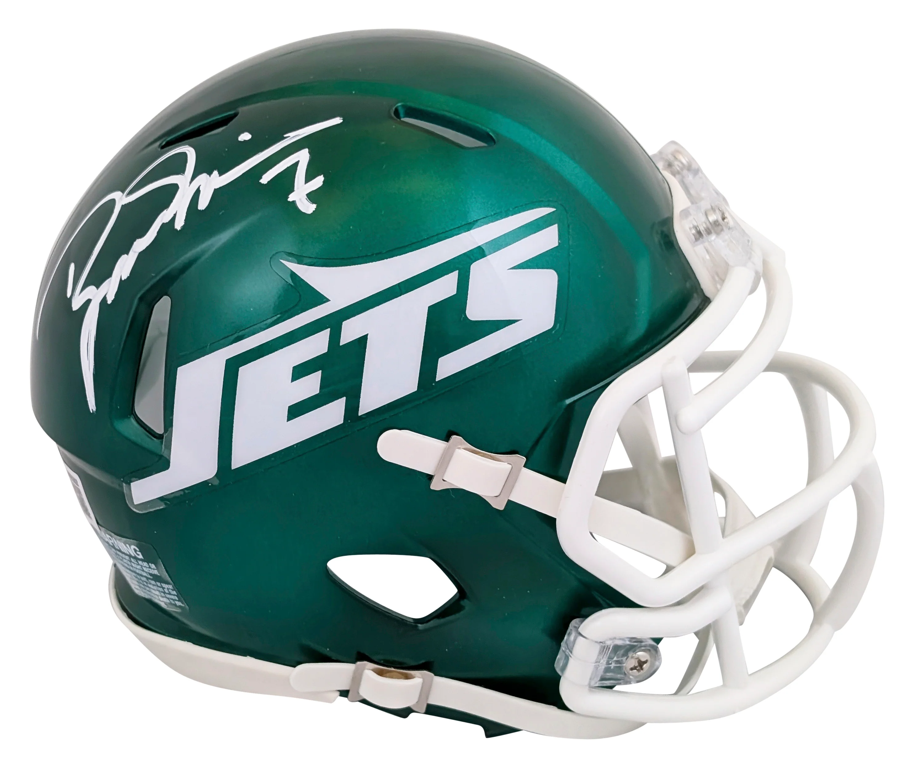 Jets Boomer Esiason Authentic Signed Speed Mini Helmet Autographed BAS Witnessed - Image 2