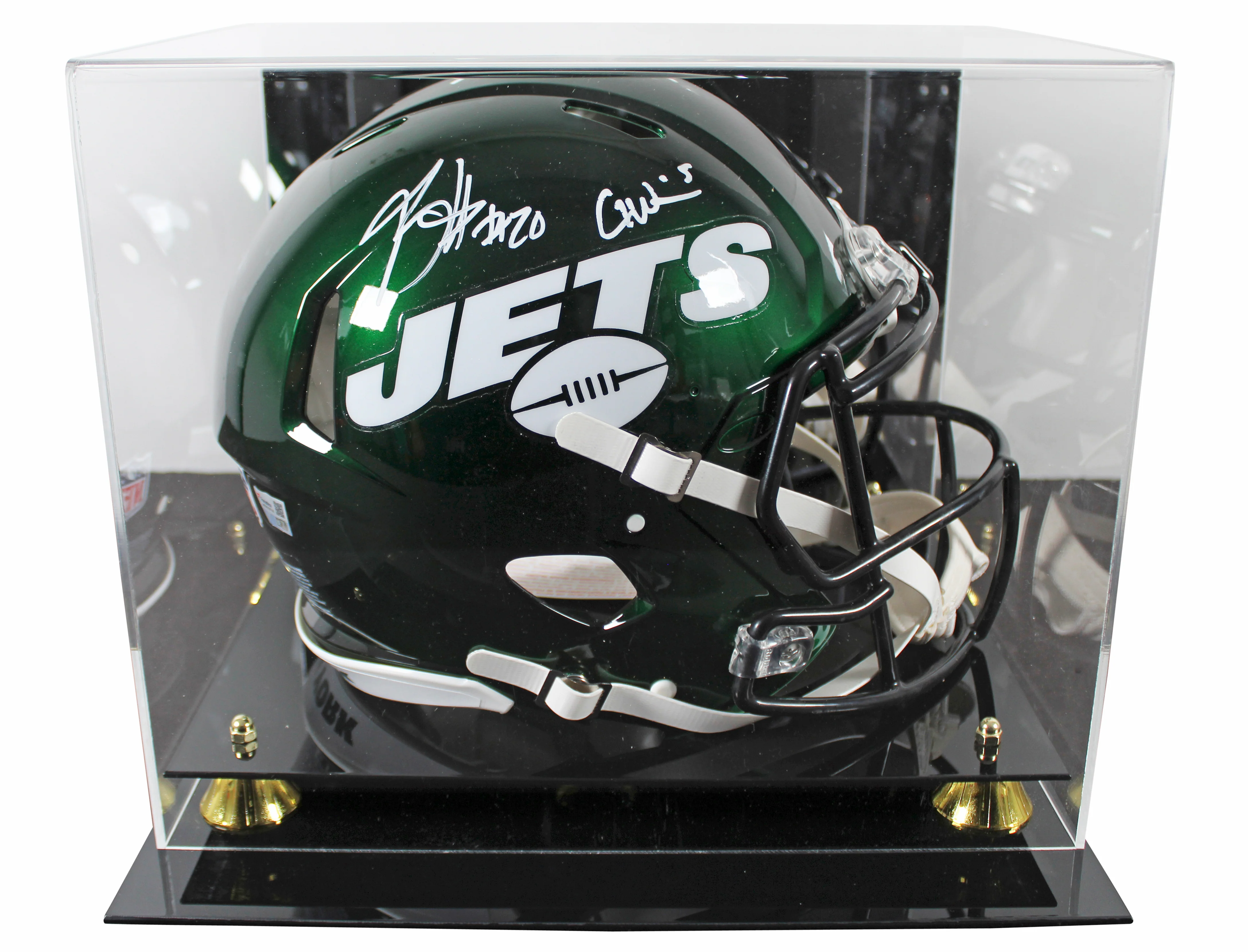 Jets Breece Hall & Garrett Wilson Signed F/S Speed Proline Helmet W/ Case Fan - Image 2