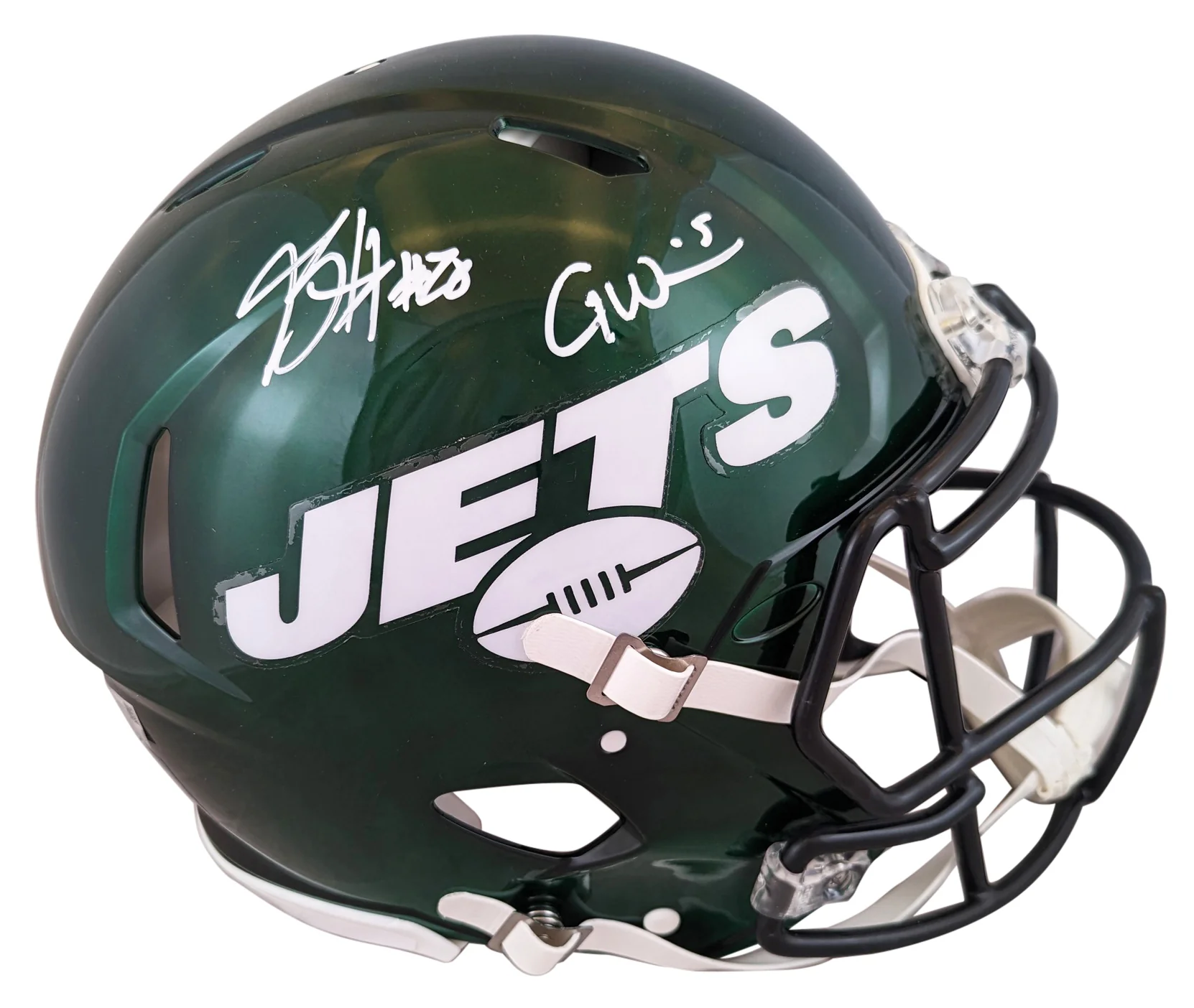 Jets Breece Hall & Garrett Wilson Signed F/S Speed Proline Helmet W/ Case Fan - Image 3