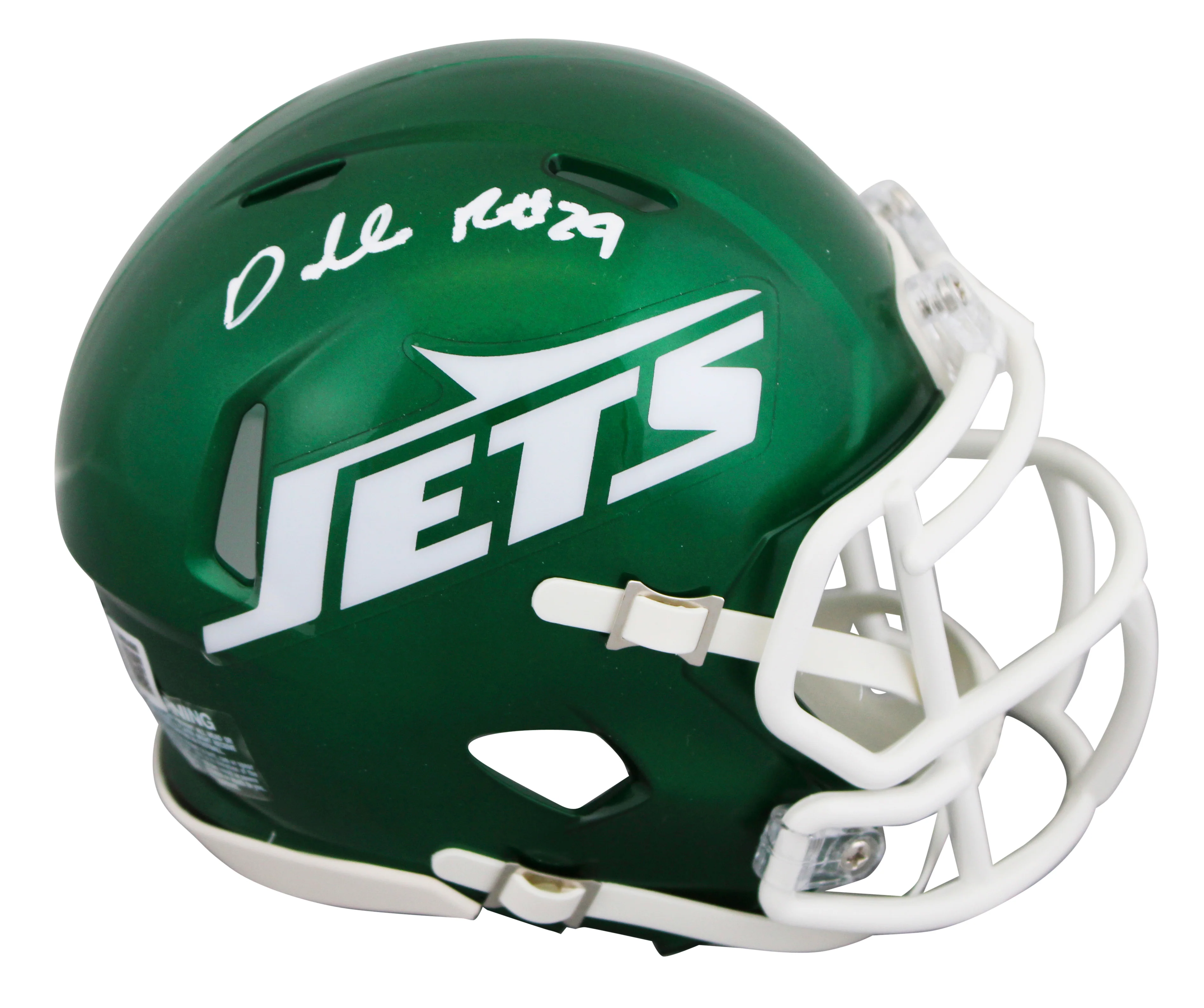 Jets Darrelle Revis Authentic Signed Speed Mini Helmet W/ Case BAS Witnessed - Image 3