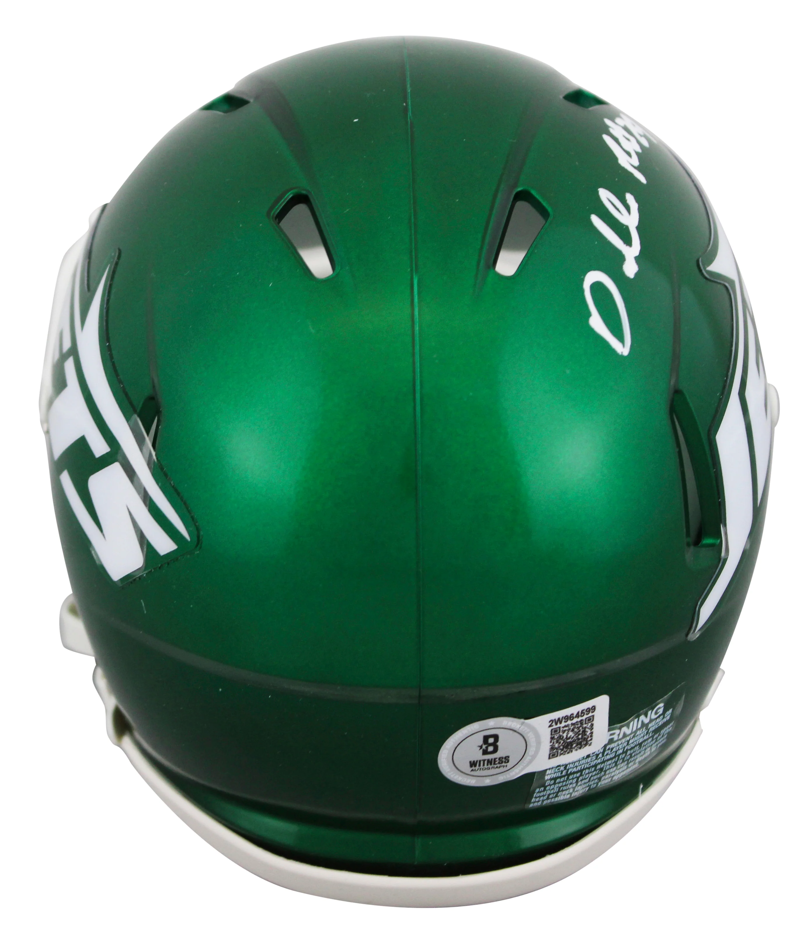 Jets Darrelle Revis Authentic Signed Speed Mini Helmet W/ Case BAS Witnessed - Image 4