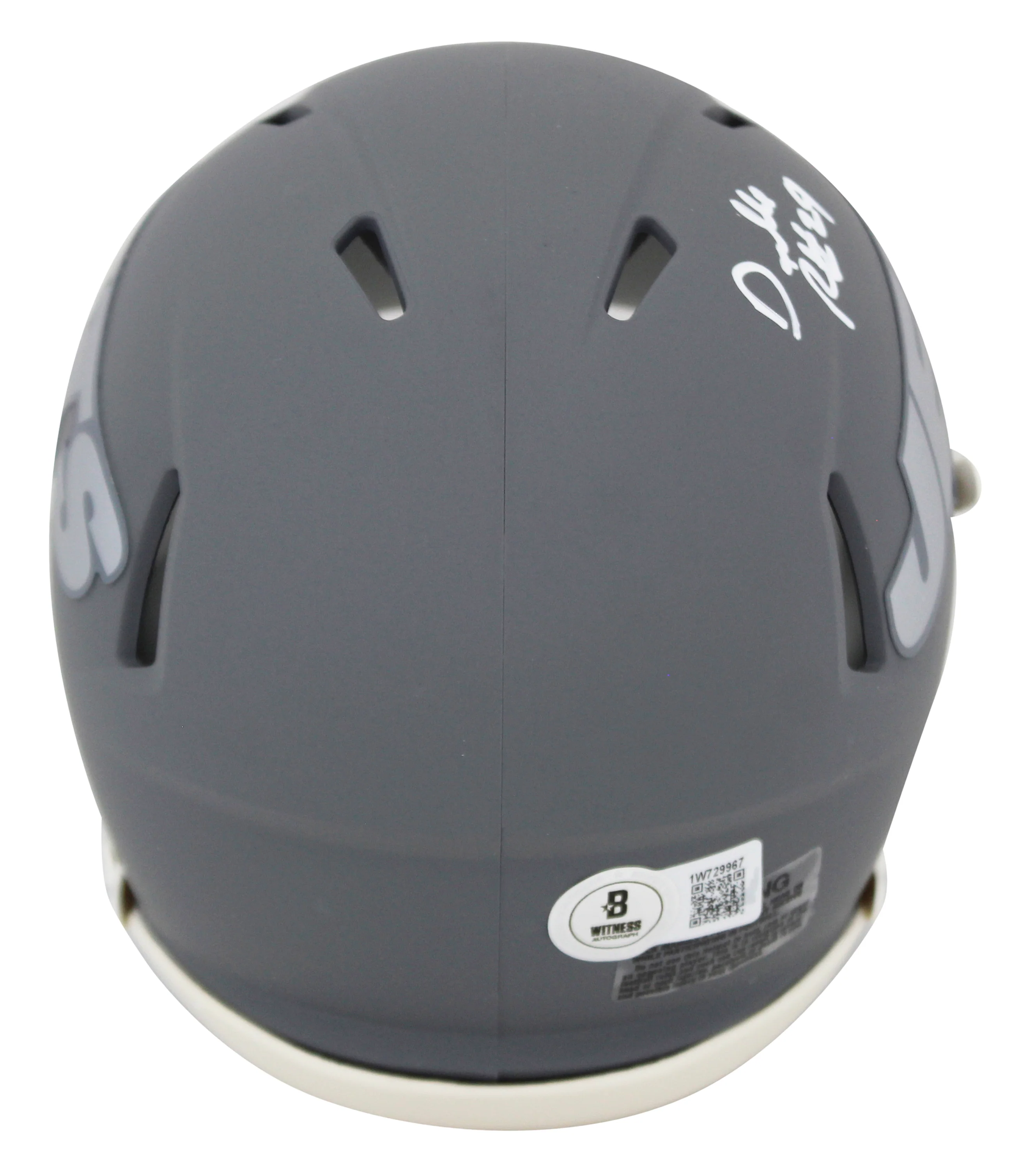 Jets Darrelle Revis Signed Slate Speed Mini Helmet W/ Case BAS Witnessed - Image 4