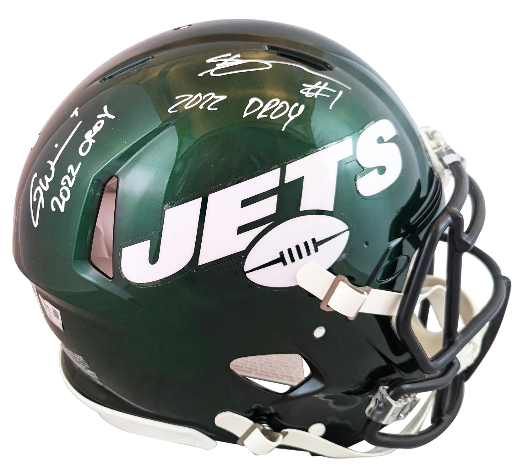 Jets Garrett Wilson & Ahmad "Sauce" Gardner Signed F/S Proline Helmet BAS Wit - Image 2