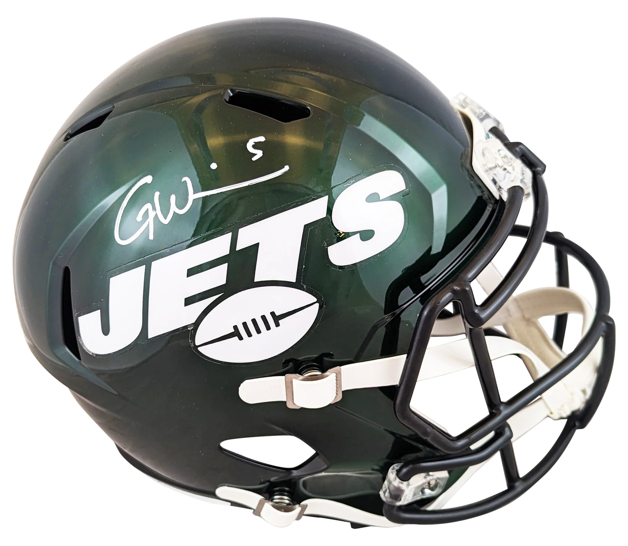 Jets Garrett Wilson Authentic Signed Full Size Speed Rep Helmet Fanatics - Image 2