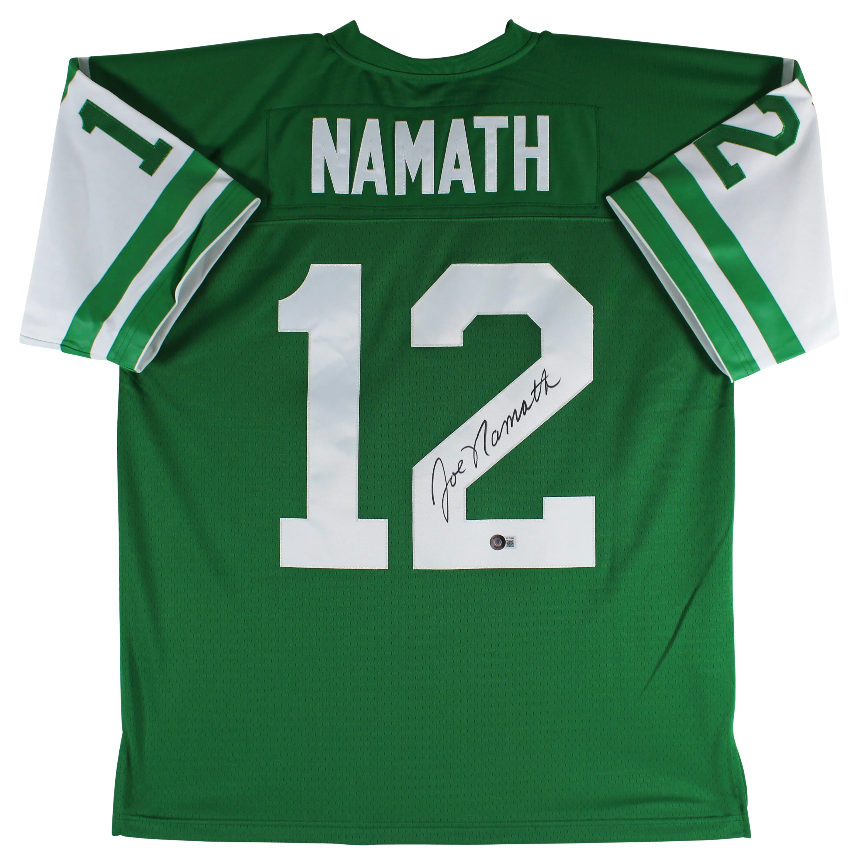 Jets Joe Namath Authentic Signed Green Mitchell & Ness Jersey Autographed BAS Witnessed - Image 2