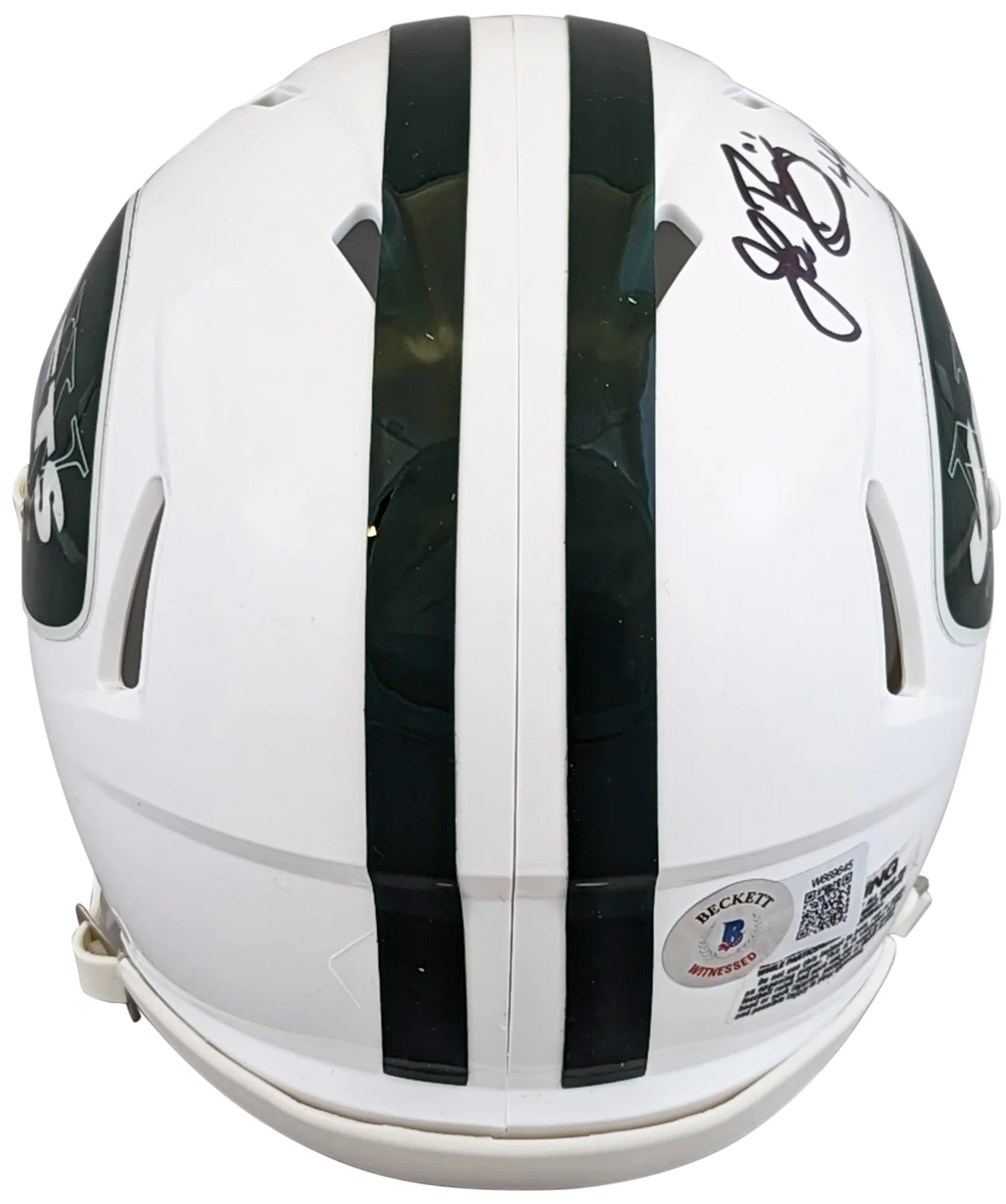 Jets John Riggins Signed 1965-77 TB Speed Mini Helmet W/ Case BAS Witnessed - Image 4