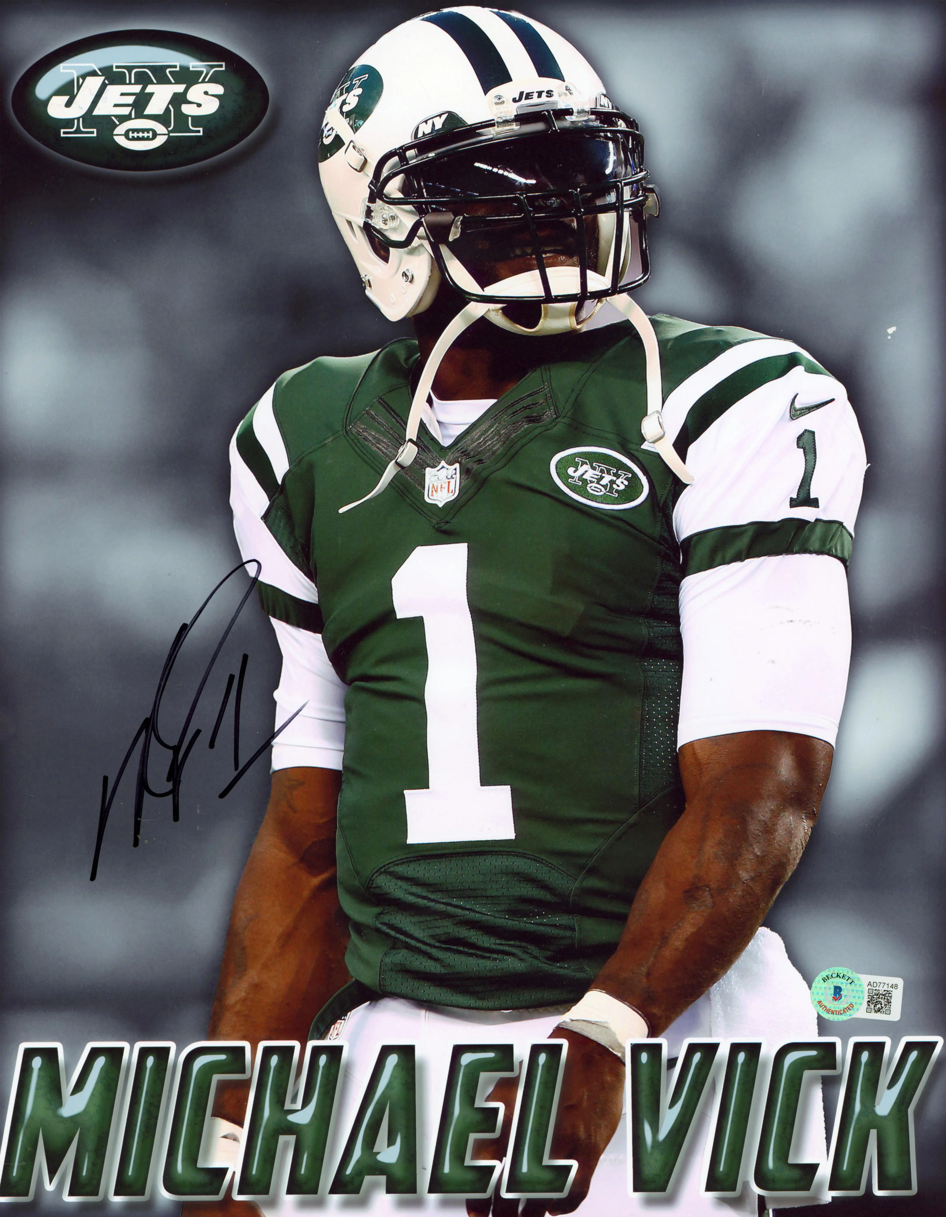 Jets Michael Vick Authentic Signed 11x14 Photo Autographed BAS #AD77148 - Image 2