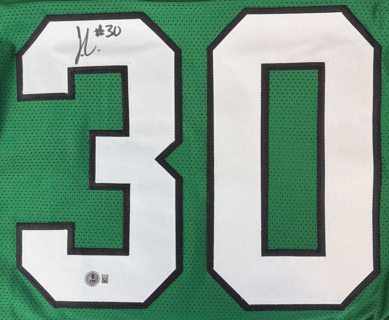 Jihaad Campbell Philadelphia Signed Kelly Green Football Jersey BAS - Image 2