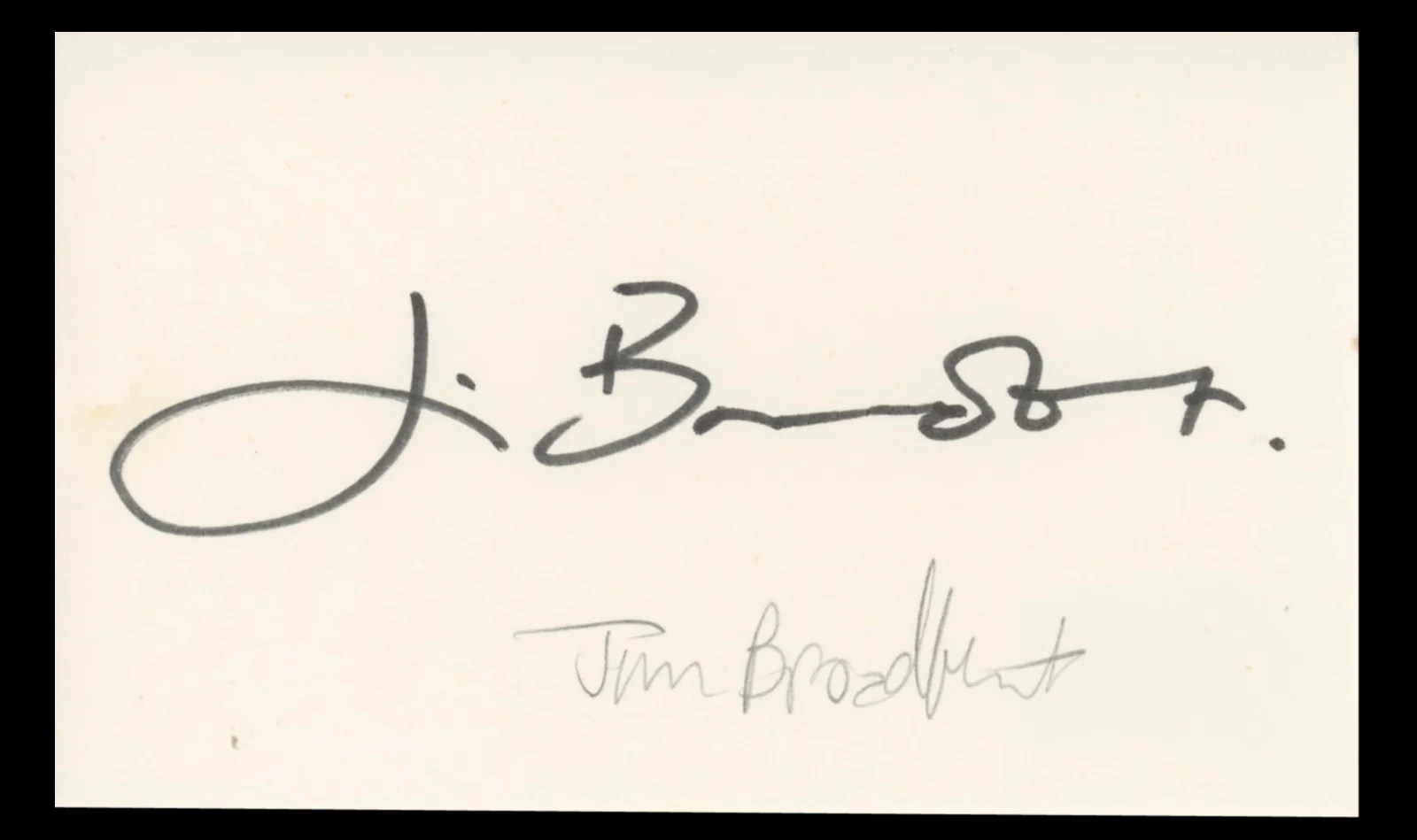 Jim Broadbent Life is Sweet Authentic Signed 3x5 Index Card BAS #BT02477 - Image 2