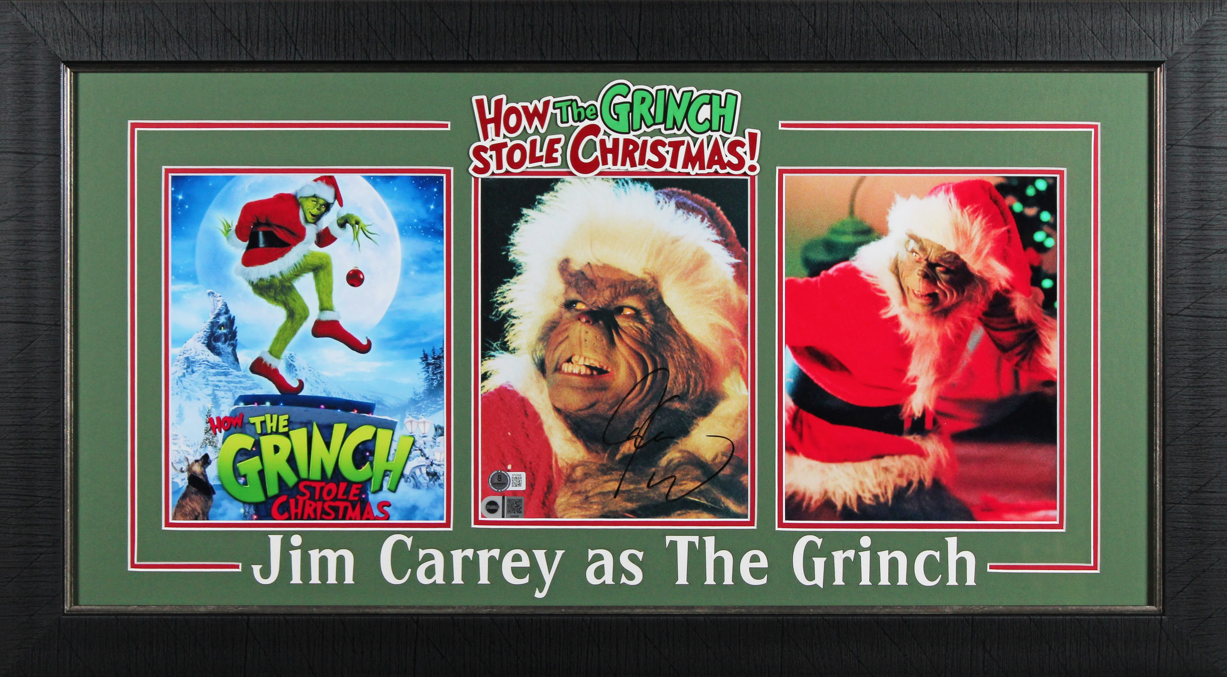Jim Carrey How the Grinch Stole Christmas Signed 8x10 Framed Photo BAS #BP50696 - Image 2