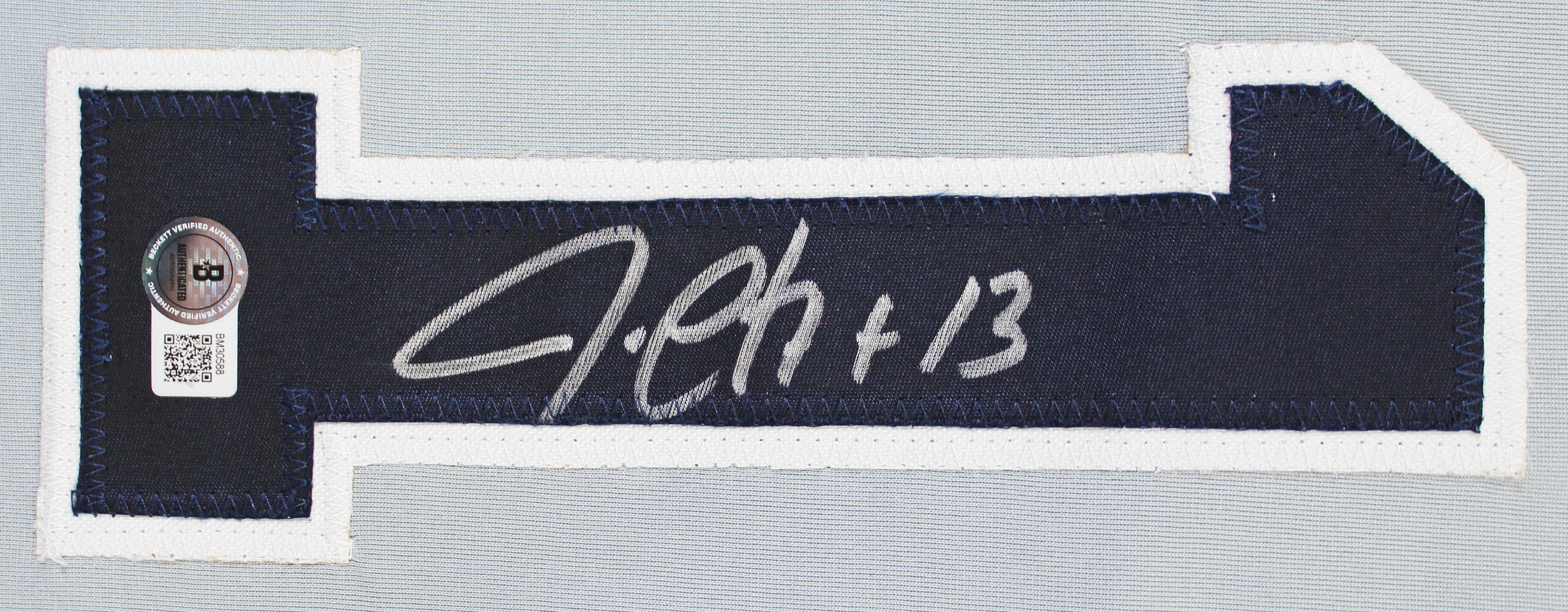 Jim Leyritz Authentic Signed Grey Pro Style Jersey Autographed BAS - Image 3