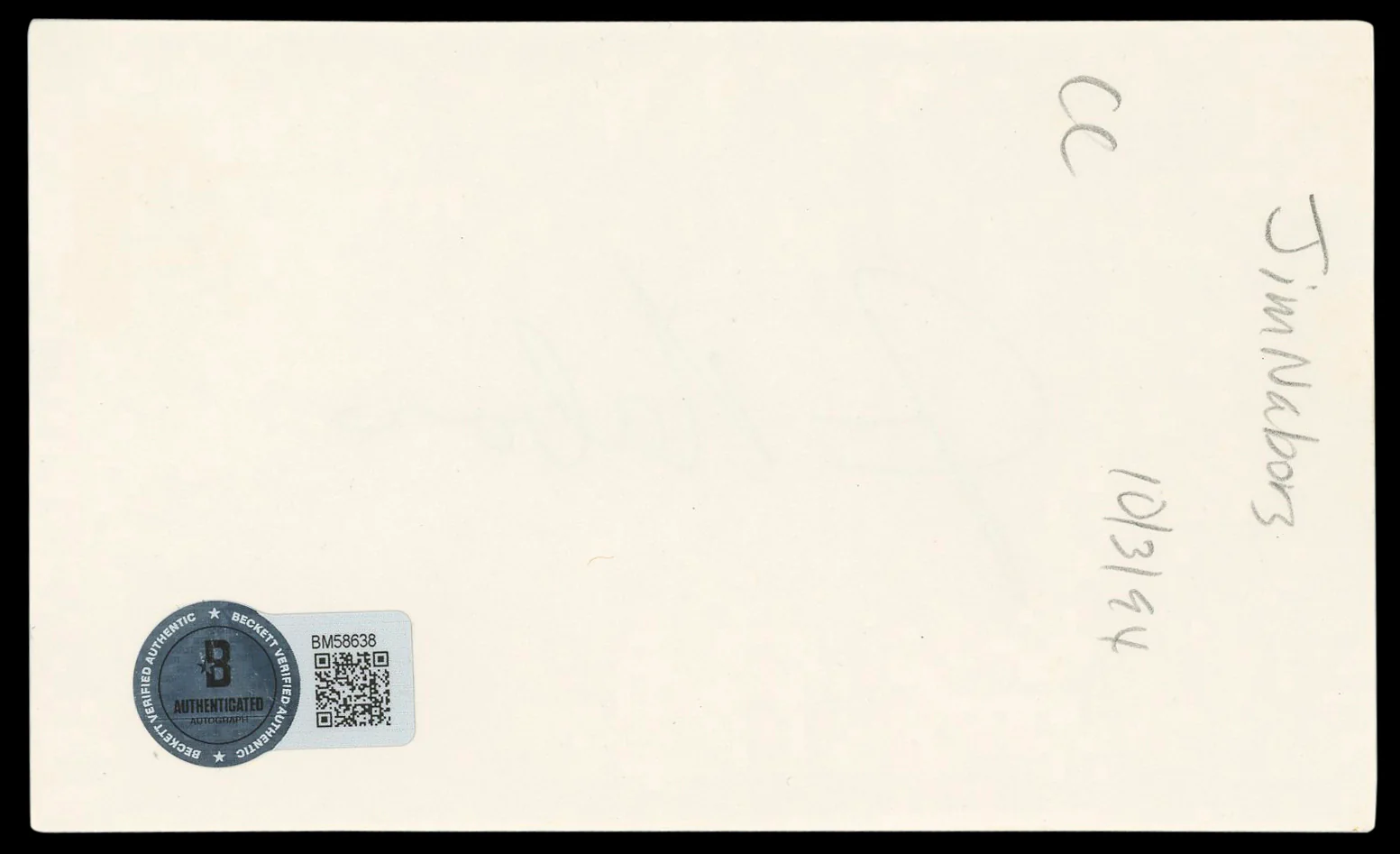 Jim Nabors Gomer Pyle: USMC Authentic Signed 3x5 Index Card BAS #BM58638 - Image 3