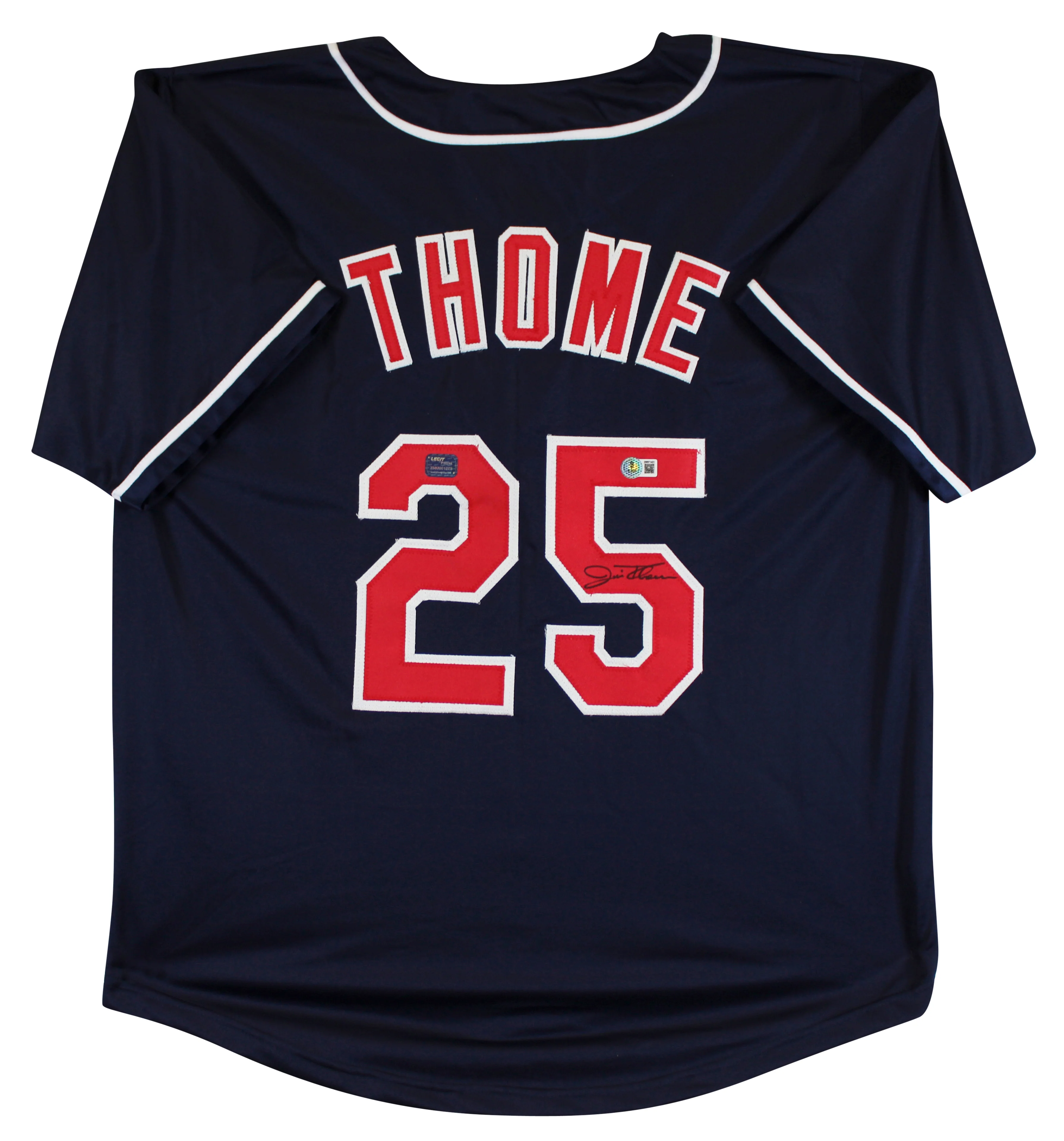 Jim Thome Authentic Signed Navy Blue Pro Style Jersey Autographed BAS Witnessed - Image 2