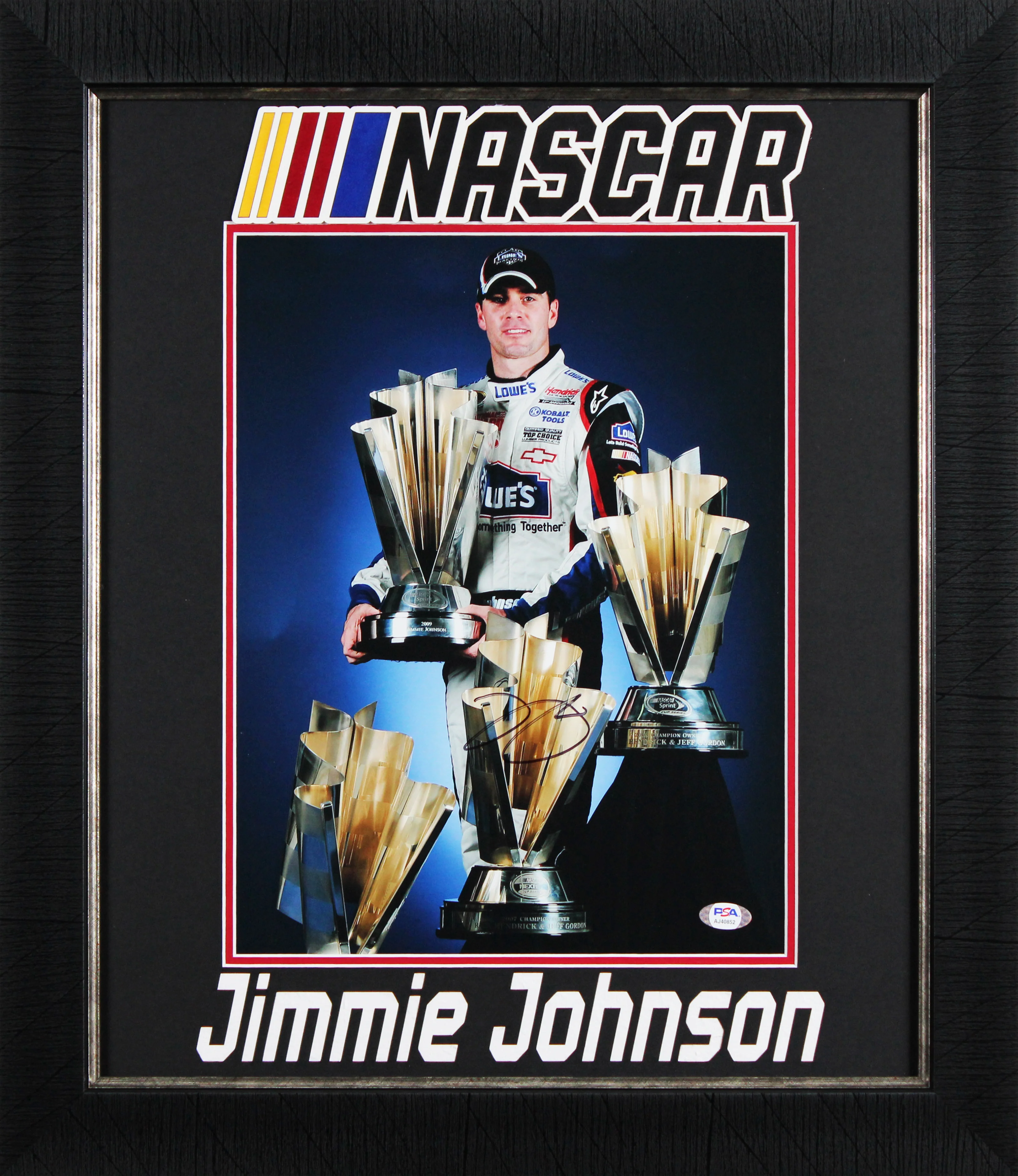 Jimmie Johnson NASCAR Authentic Signed 11x14 Framed Photo PSA/DNA #AJ40852 - Image 2