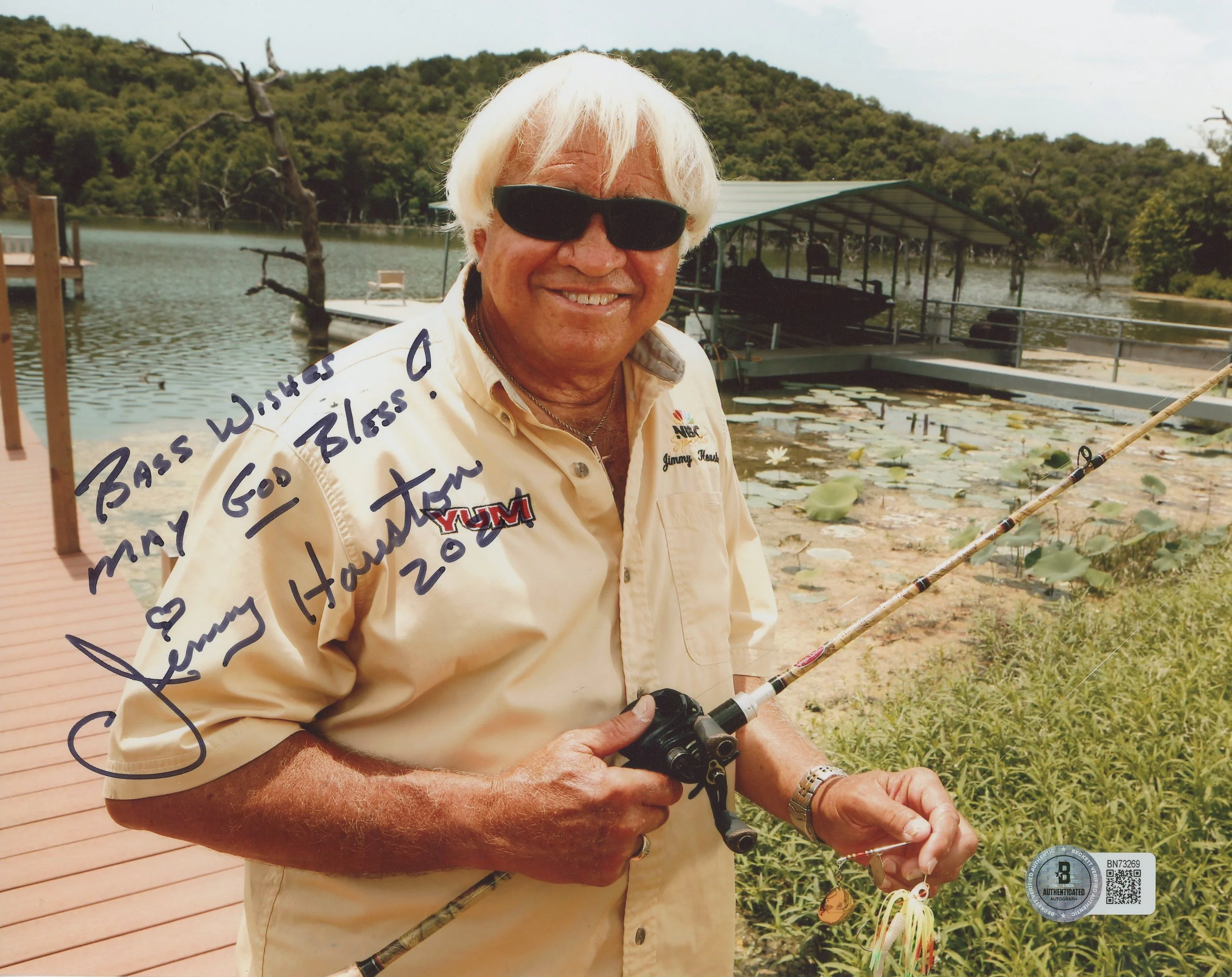 Jimmy Houston "Bass Wishes May God Bless 2024" Signed 8x10 Photo BAS #BN73269 - Image 2