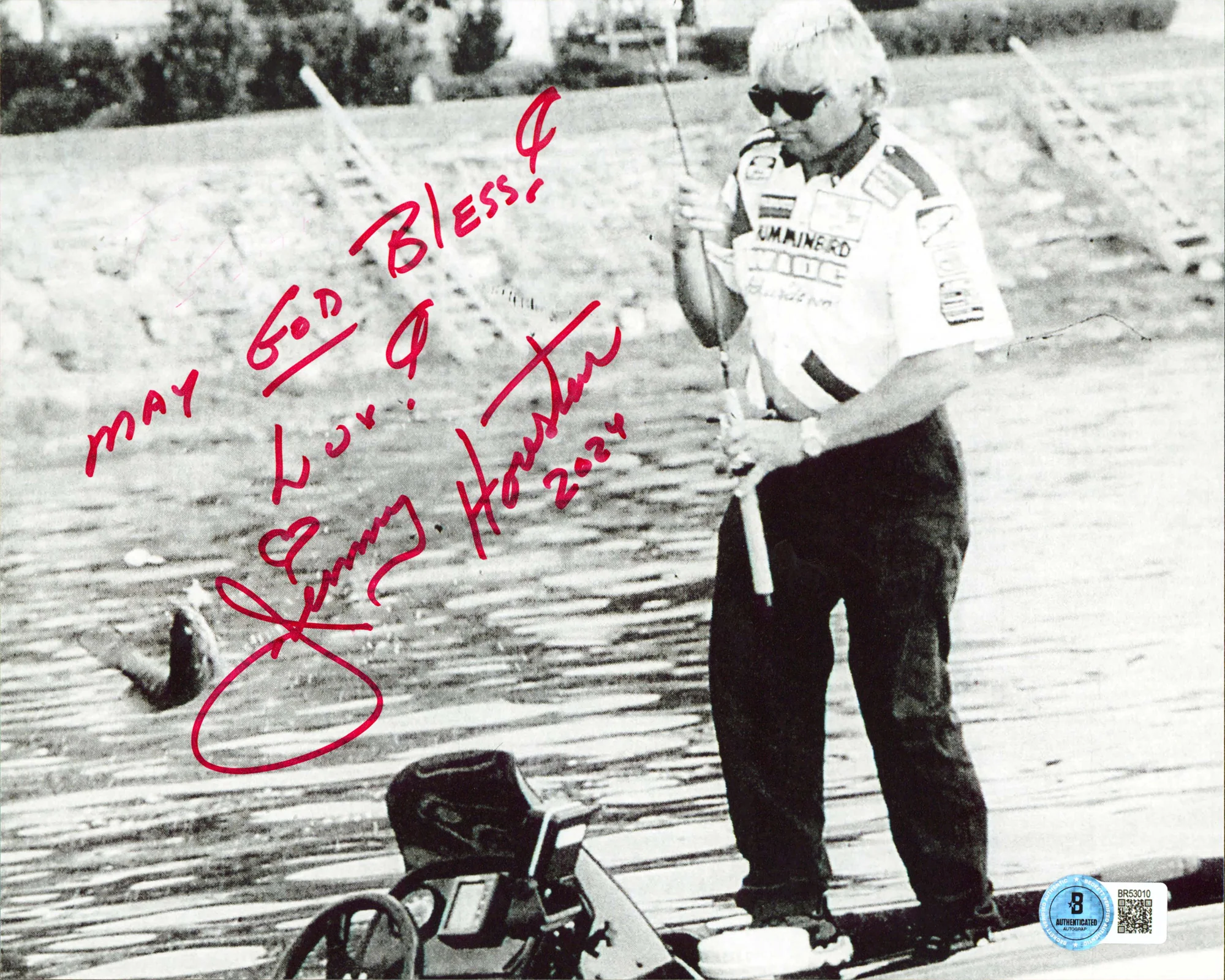 Jimmy Houston "May God Bless! Luv!" Authentic Signed 8x10 Photo BAS #BR53010 - Image 2