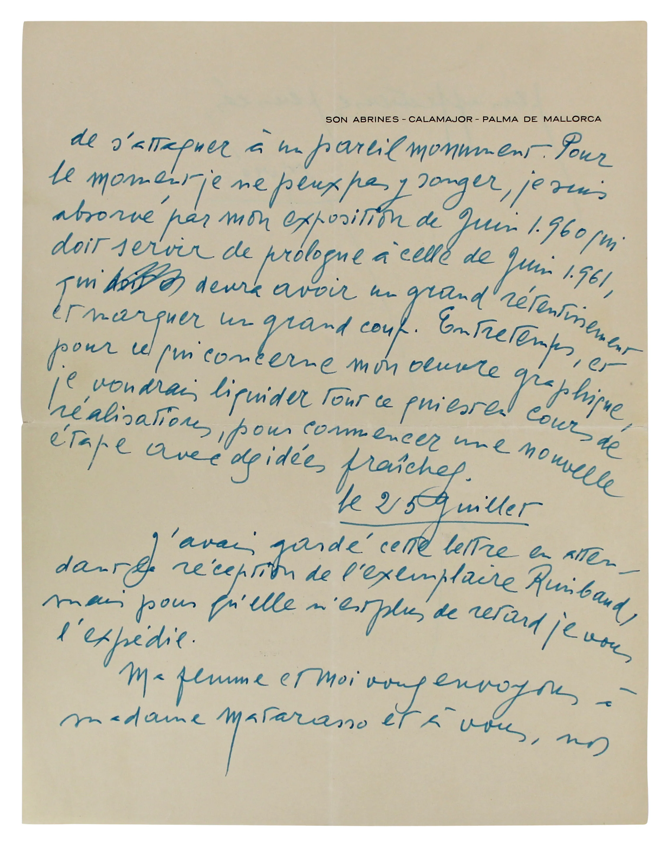 Joan Miro Authentic Signed 8.5x11 1959 4 Page Handwritten Letter BAS #AC26717 - Image 6