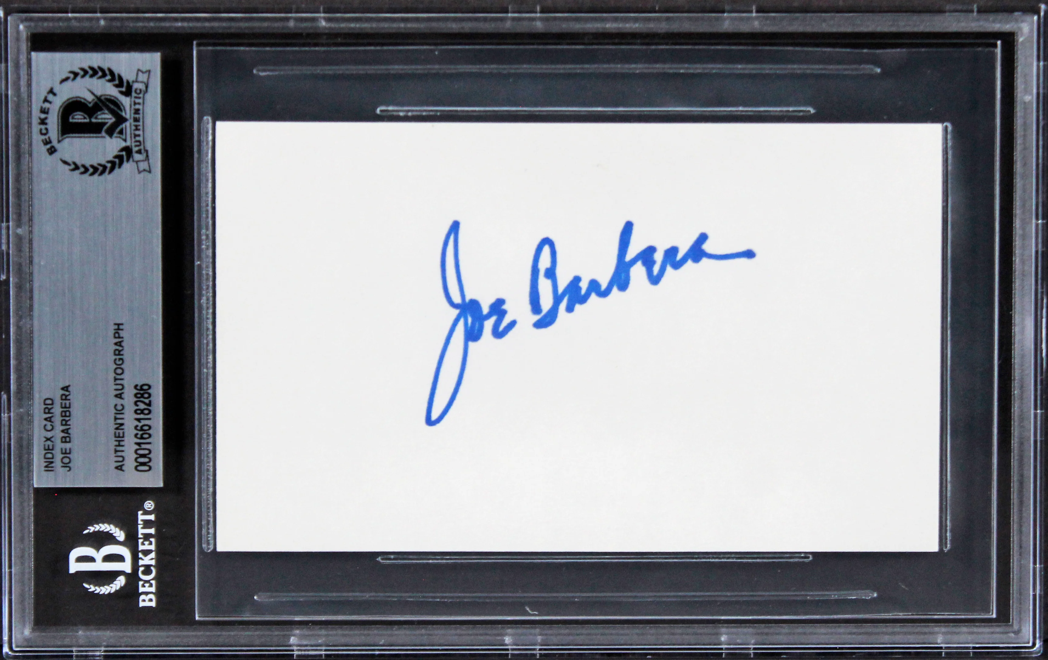 Joe Barbera Scooby-Doo Authentic Signed 3x5 Index Card Autographed BAS Slabbed - Image 2