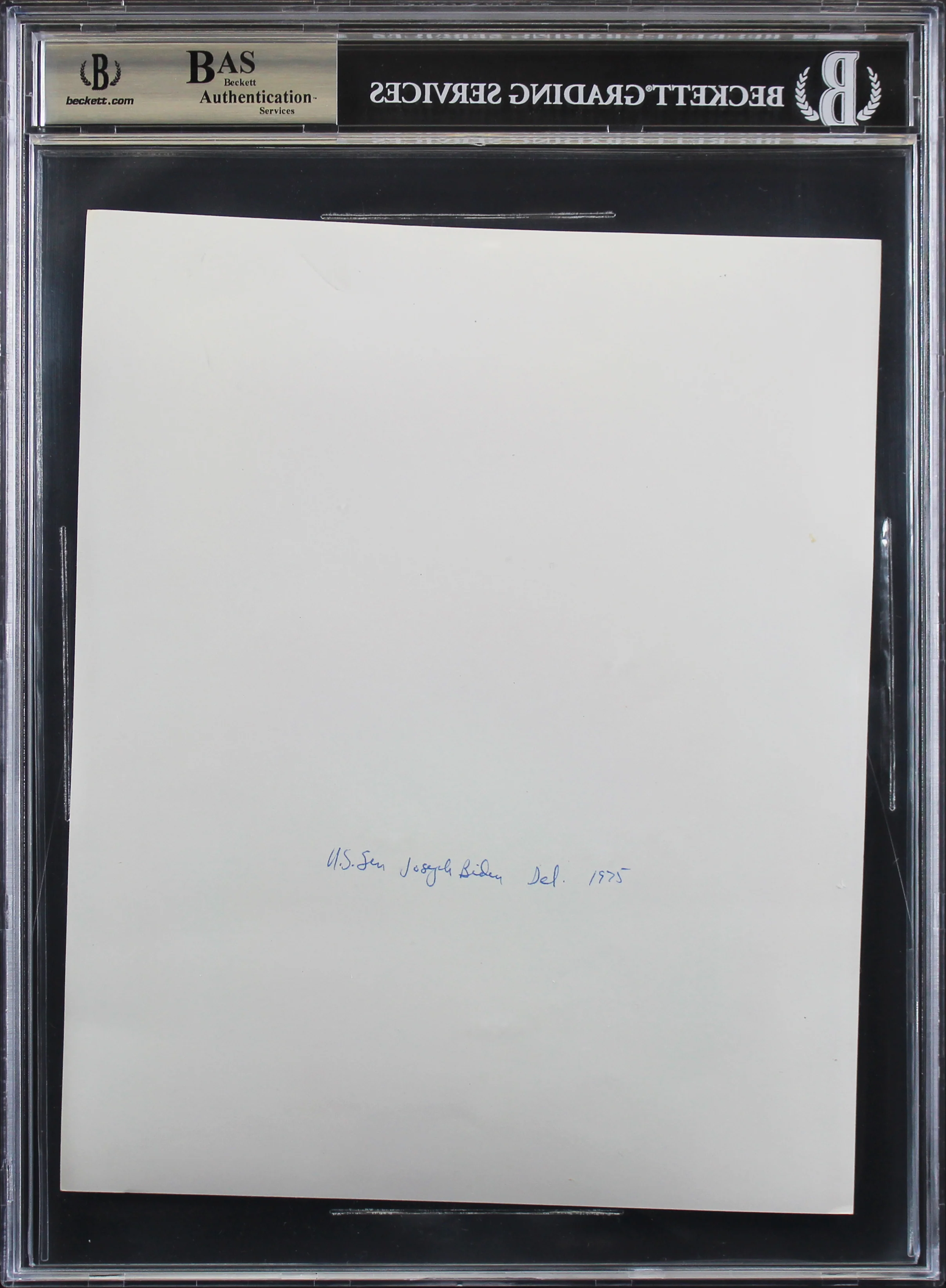 Joe Biden "Best Wishes" Signed 8x10 B&W Photo W/ Rare Vintage Auto BAS Slabbed - Image 3
