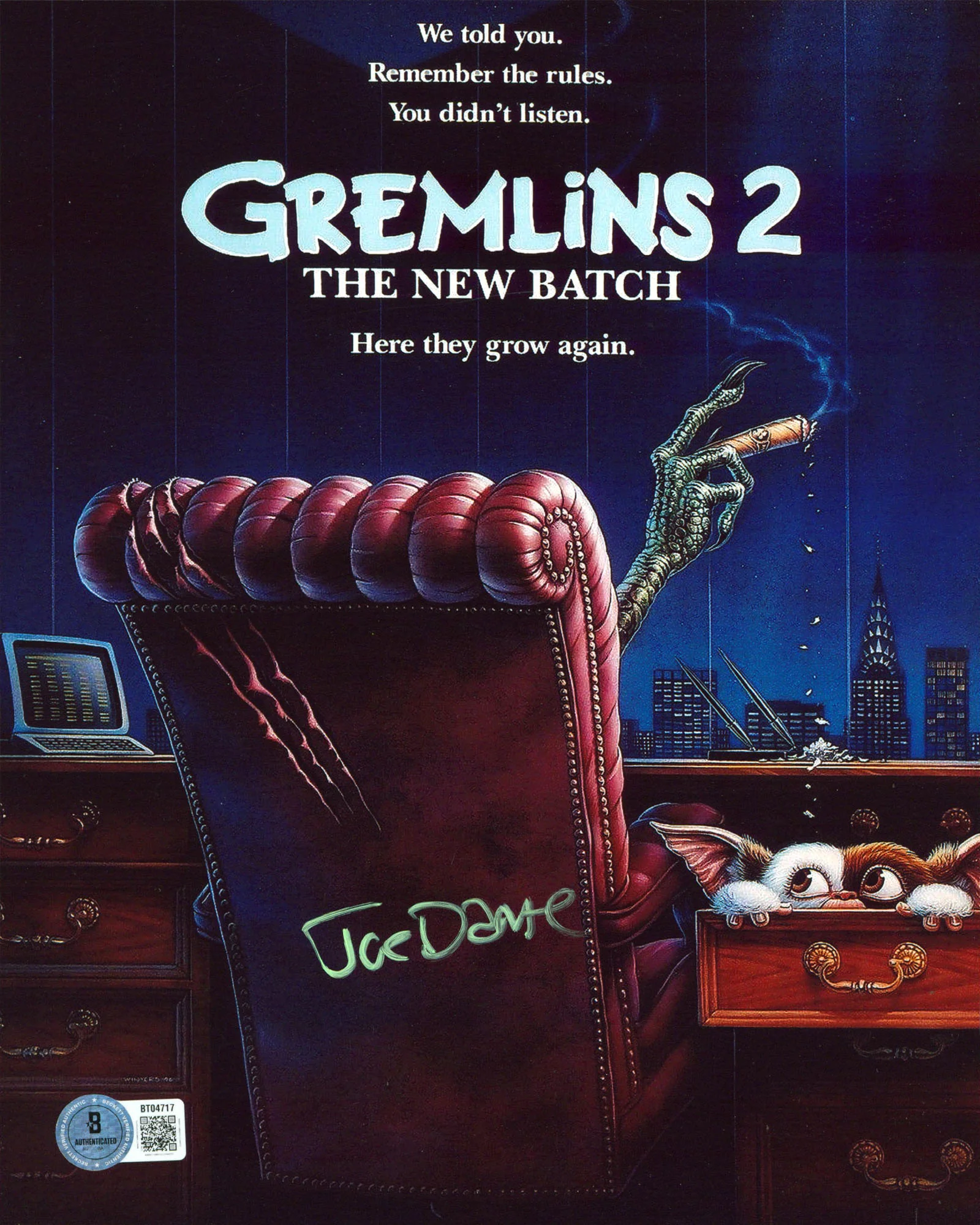 Joe Dante Gremlins 2 Authentic Signed 8x10 Vertical Photo BAS #BT04717 - Image 2