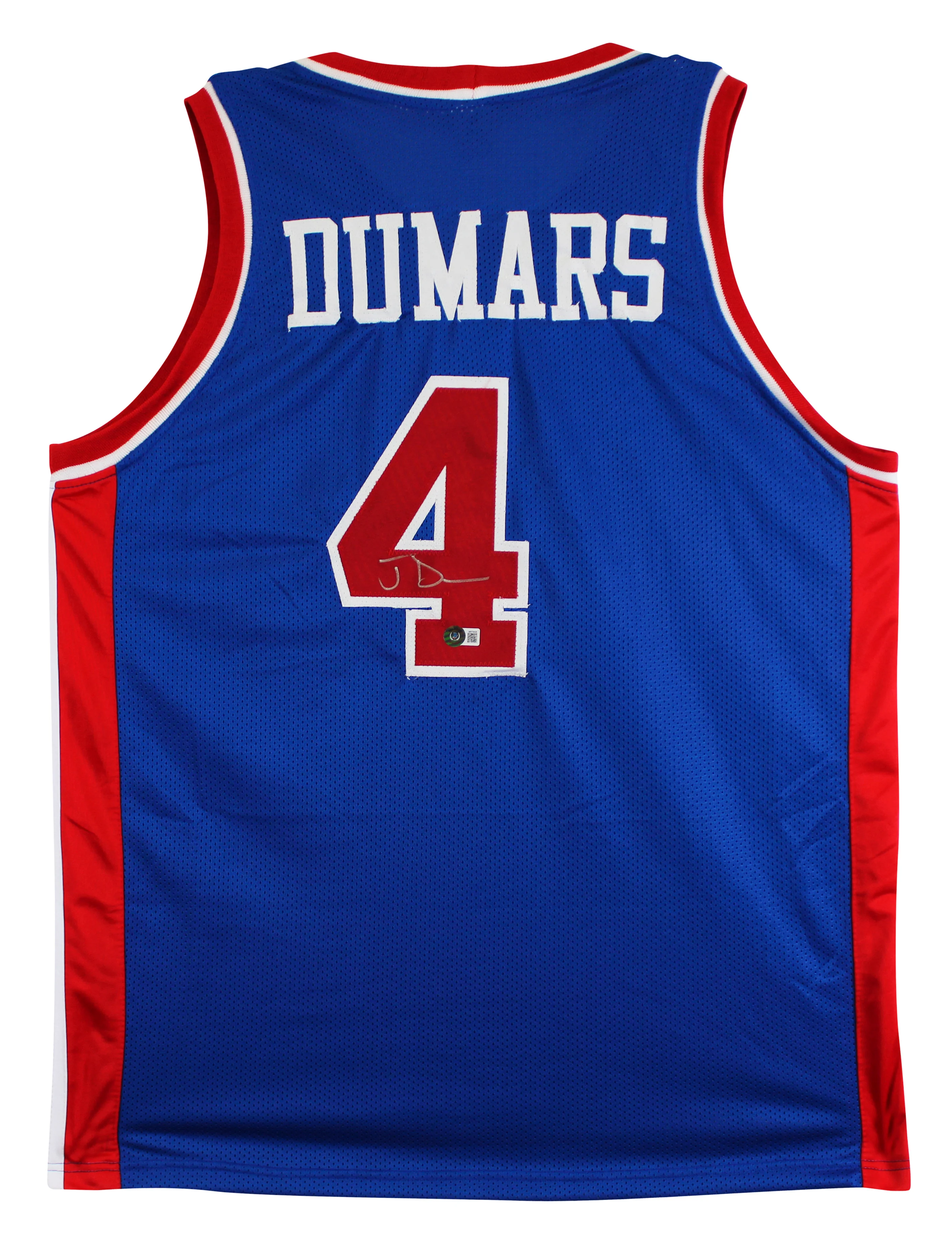 Joe Dumars Authentic Signed Blue Pro Style Jersey Autographed BAS Witnessed 2