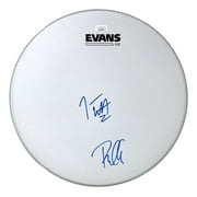 Joe Elliott Phil Collen Def Leppard Signed 13" Flt White Evans Drum Head JSA ITP - Image 4