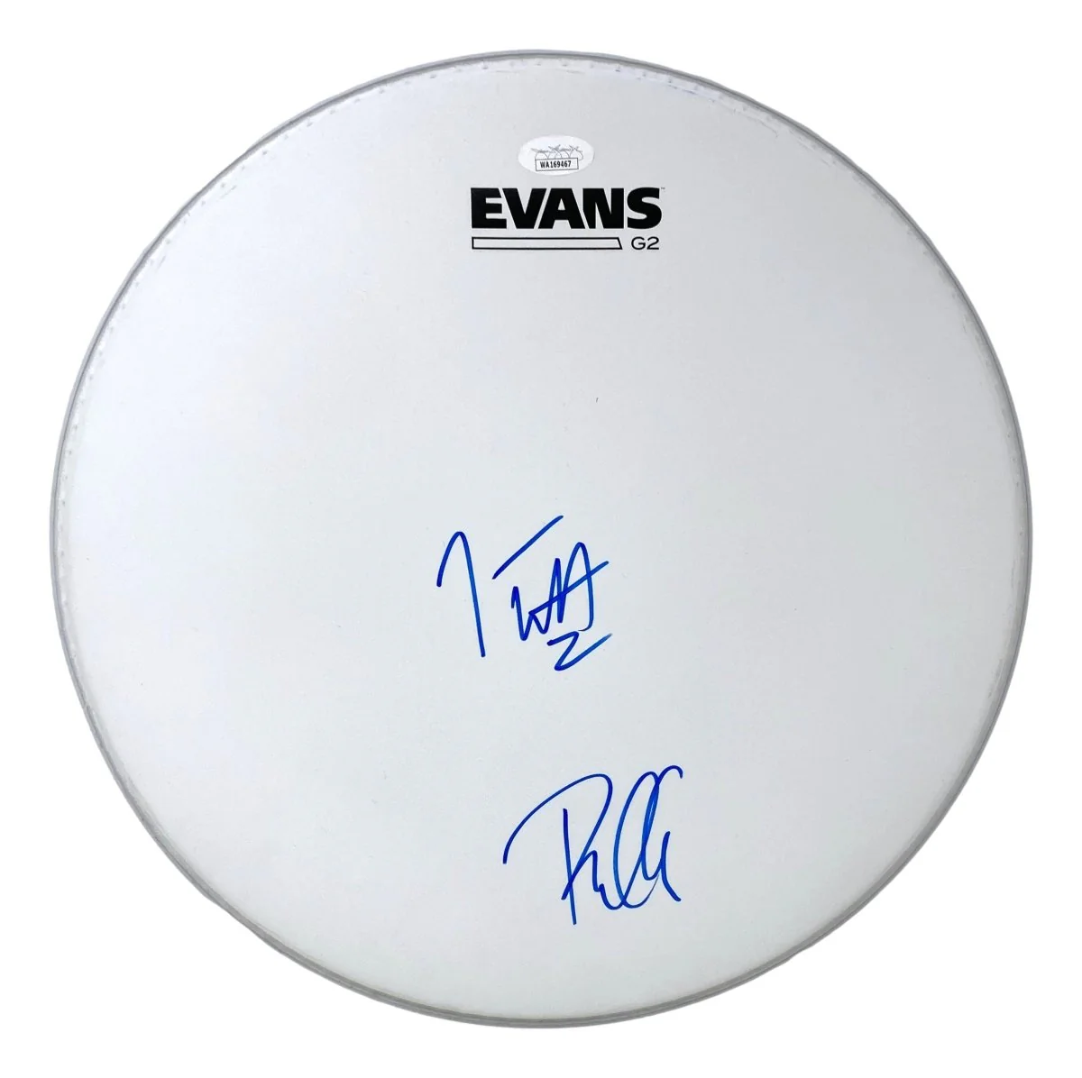 Joe Elliott Phil Collen Def Leppard Signed 13" Flt White Evans Drum Head JSA ITP - Image 5