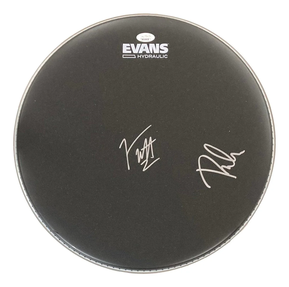 Joe Elliott Phil Collen Def Leppard Signed 15" Flt Black Evans Drum Head JSA ITP - Image 5
