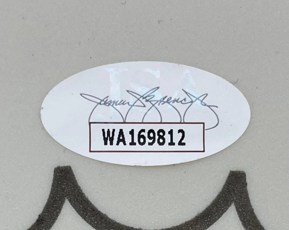 Joe Elliott Phil Collen Def Leppard Signed 15" Flt Gray Remo Drum Head JSA Holo - Image 2