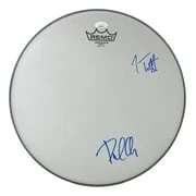 Joe Elliott Phil Collen Def Leppard Signed 15" Flt Gray Remo Drum Head JSA Holo - Image 3