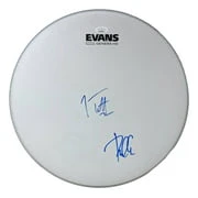 Joe Elliott Phil Collen Def Leppard Signed 15" Flt White Evans Drum Head JSA ITP - Image 4