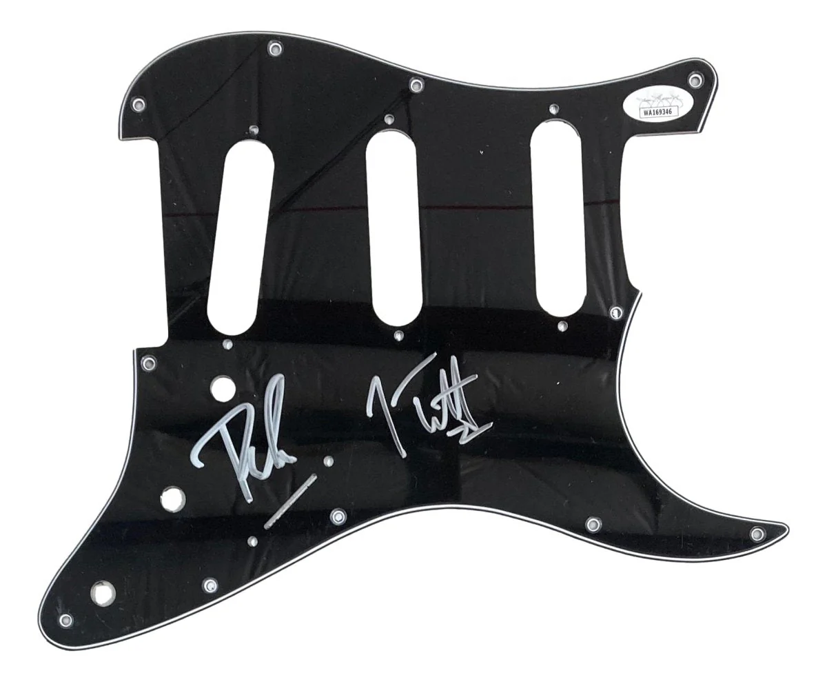 Joe Elliott Phil Collen Def Leppard Signed Black Guitar Pick Guard JSA ITP - Image 6
